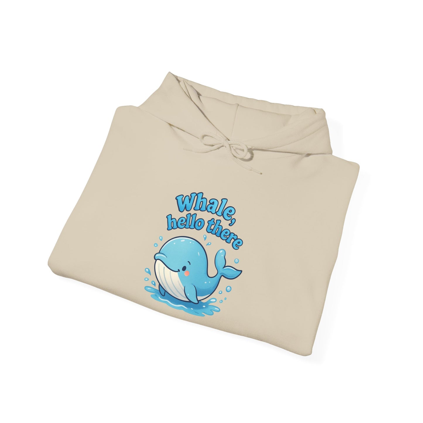Whale Hello There Hoodie - Cute Sea Life Sweatshirt, Unisex Pullover, Nautical Gift, Ocean Lover Apparel, Whale Print Hooded Sweatshirt