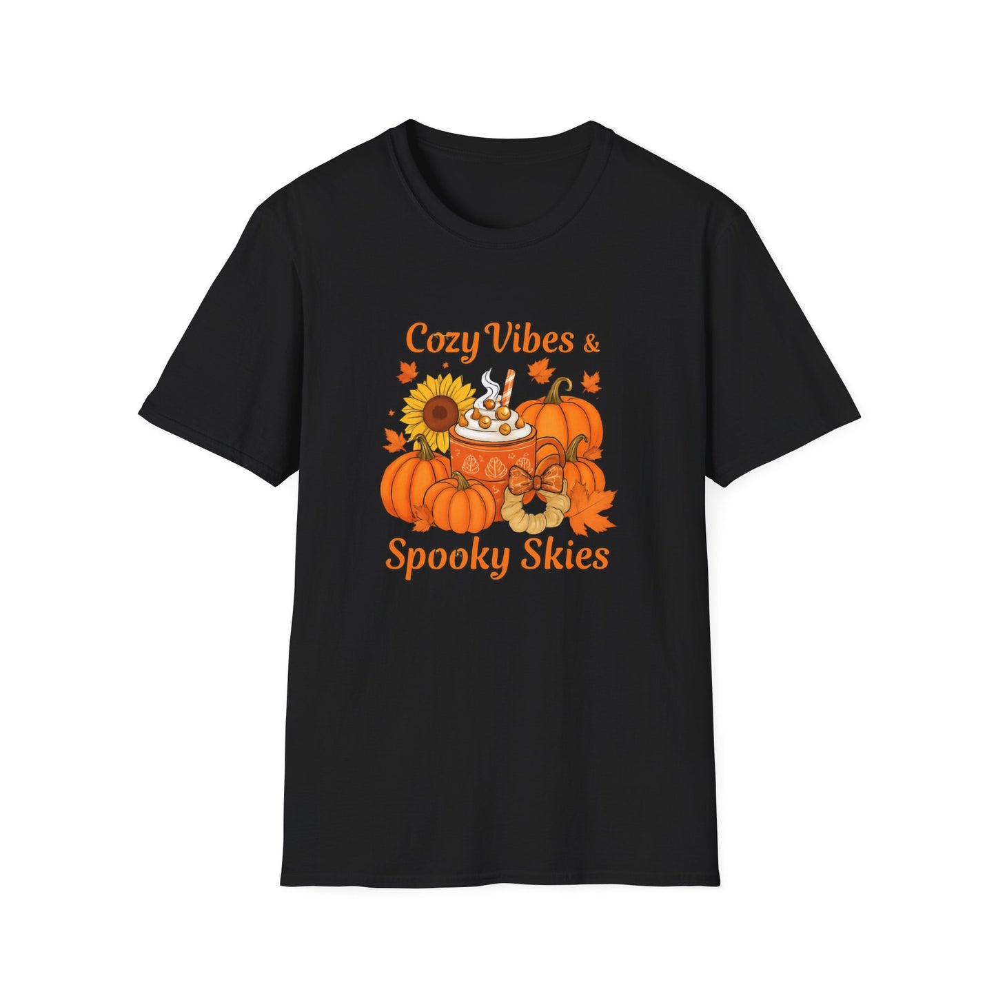 Cozy Vibes Unisex T-Shirt | Fall Fashion, Pumpkin Lover Gift, Halloween Apparel, Autumn Tee, Seasonal Style