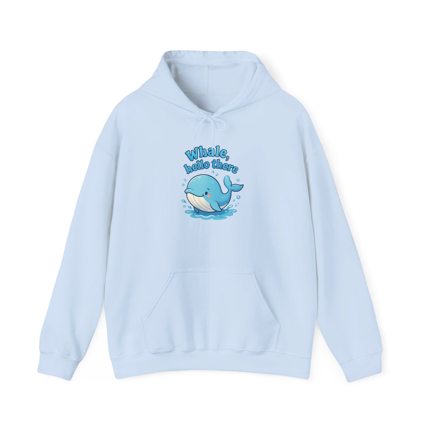 Whale Hello There Hoodie - Cute Sea Life Sweatshirt, Unisex Pullover, Nautical Gift, Ocean Lover Apparel, Whale Print Hooded Sweatshirt