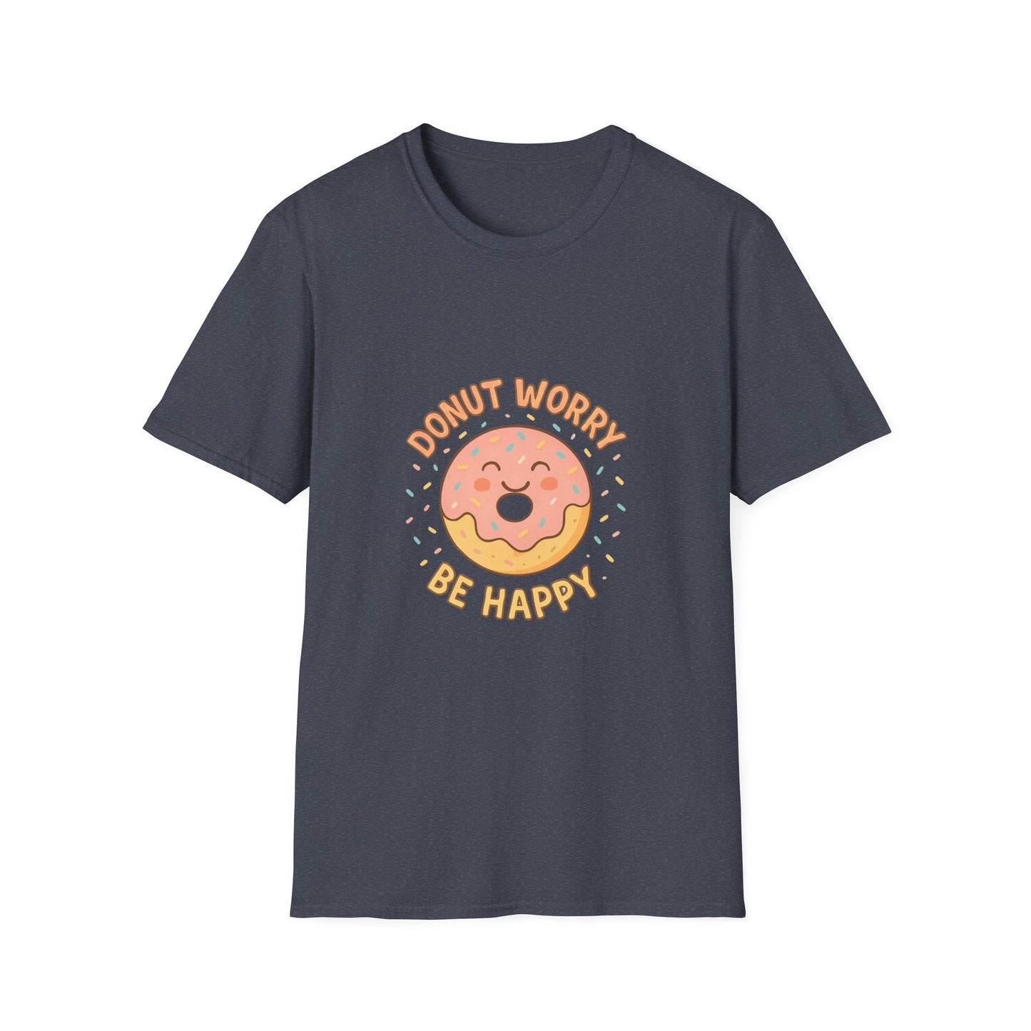 Donut Worry, Be Happy T-Shirt | Unisex Softstyle Tee | Cute Gift for Friends, Casual Wear, Birthday, Summer Vibes