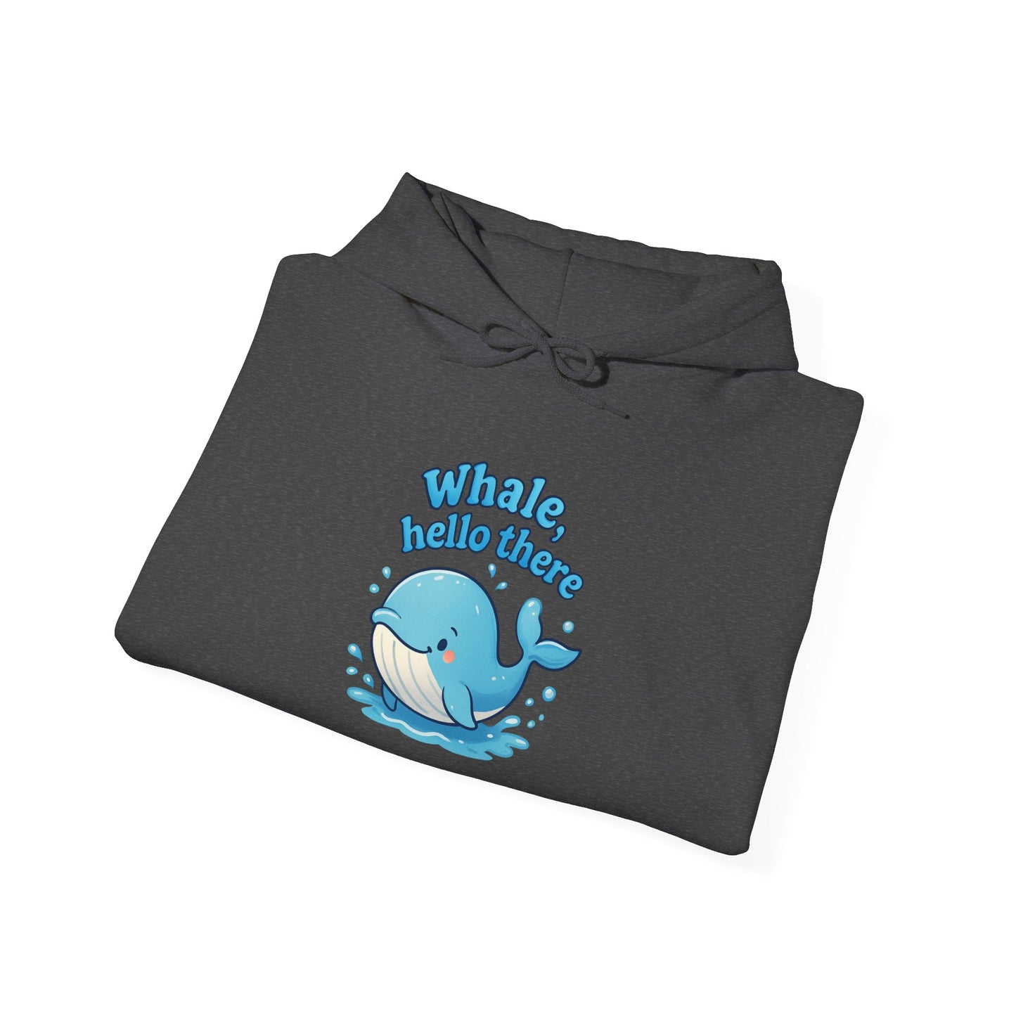 Whale Hello There Hoodie - Cute Sea Life Sweatshirt, Unisex Pullover, Nautical Gift, Ocean Lover Apparel, Whale Print Hooded Sweatshirt