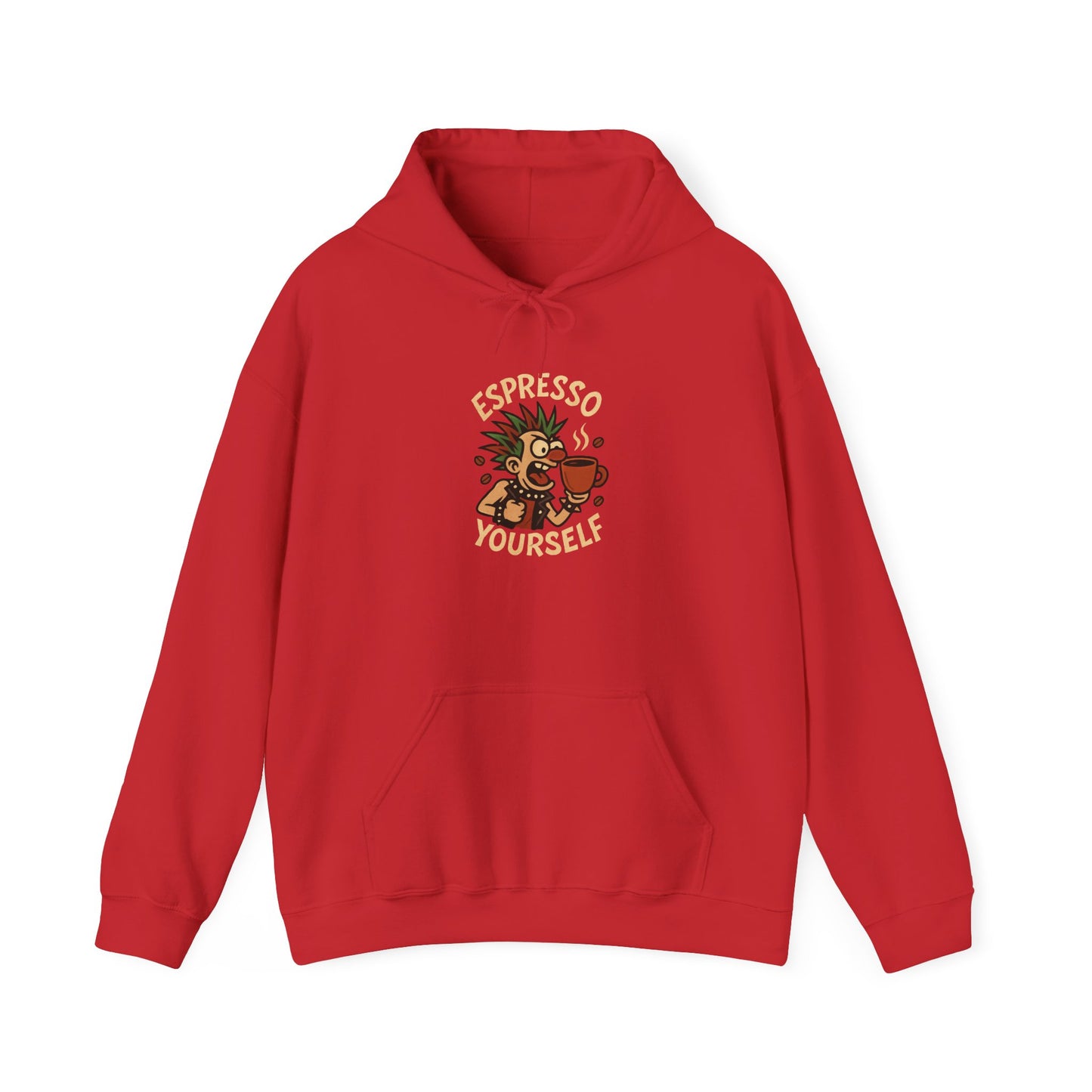 Espresso Yourself Hooded Sweatshirt - Cozy Gift for Coffee Lovers, Funny Apparel, Casual Wear, Perfect for Relaxing