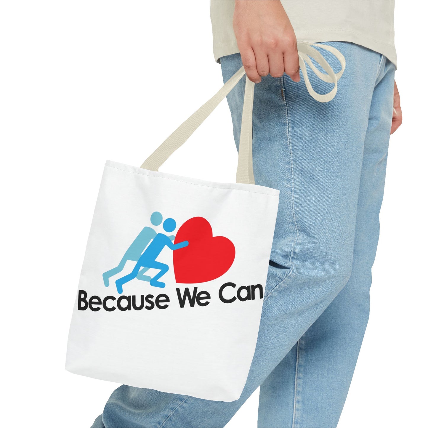 Motivational Tote Bag - "Because We Can" - Eco-Friendly Shopping Bag, Gym Bag, Beach Tote, Gift for Friends