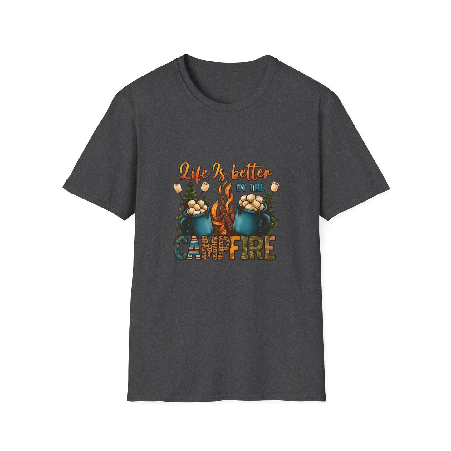 Cozy Campfire Unisex T-Shirt | Outdoor Adventure Tee, Camping Gift, Nature Lover Shirt, Summer Bonfire Apparel, Gift for Him/Her