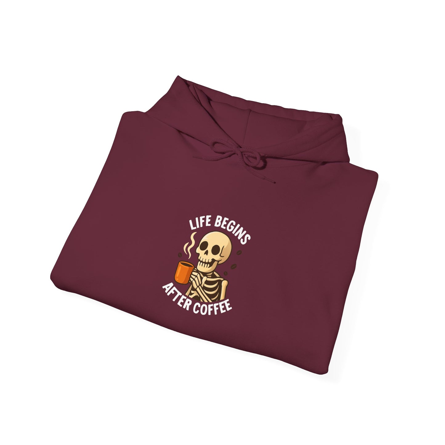 Skeleton Coffee Lover Hoodie, Fun Halloween Sweatshirt, Unisex Casual Pullover, Gift for Coffee Addicts, Cozy Fall Apparel
