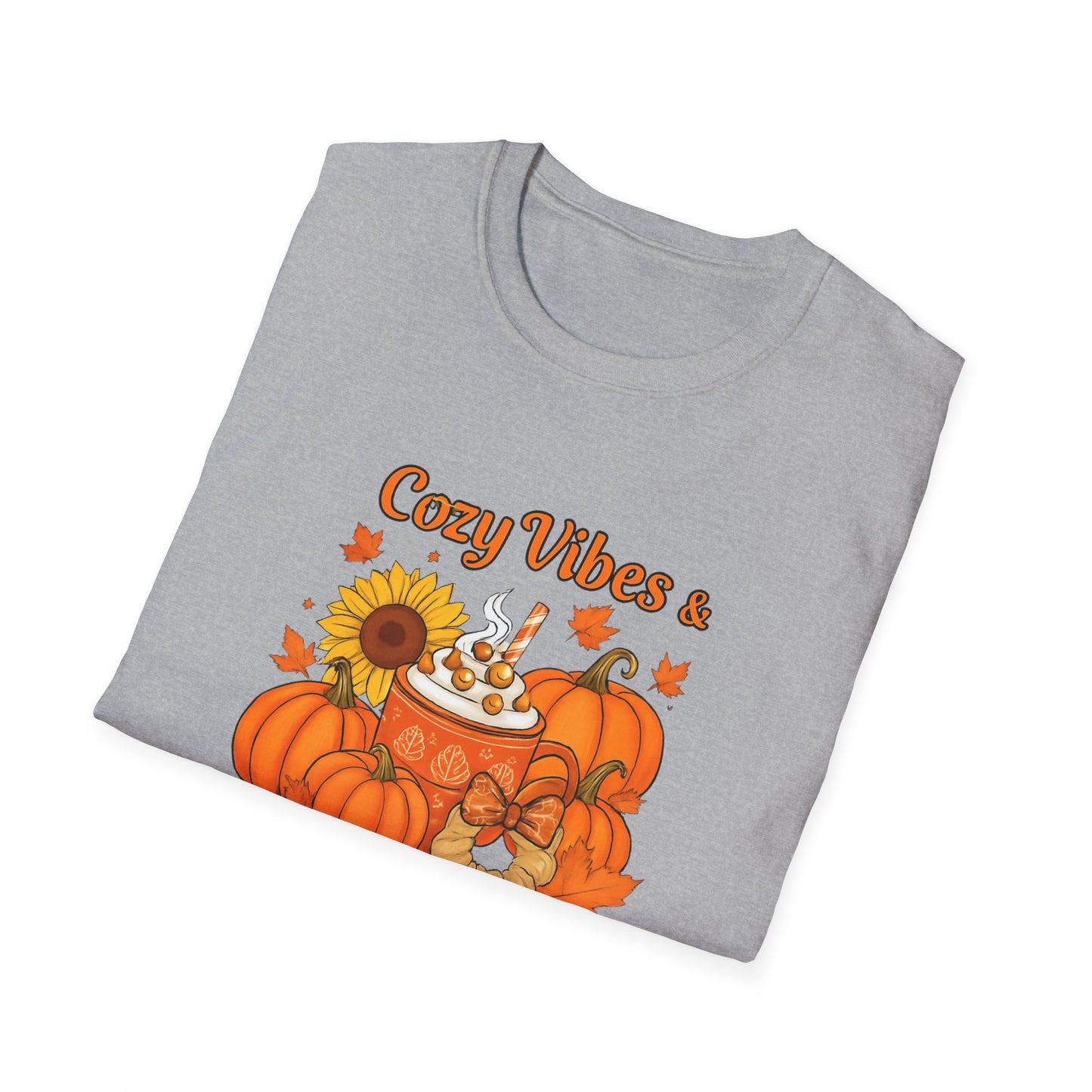Cozy Vibes Unisex T-Shirt | Fall Fashion, Pumpkin Lover Gift, Halloween Apparel, Autumn Tee, Seasonal Style