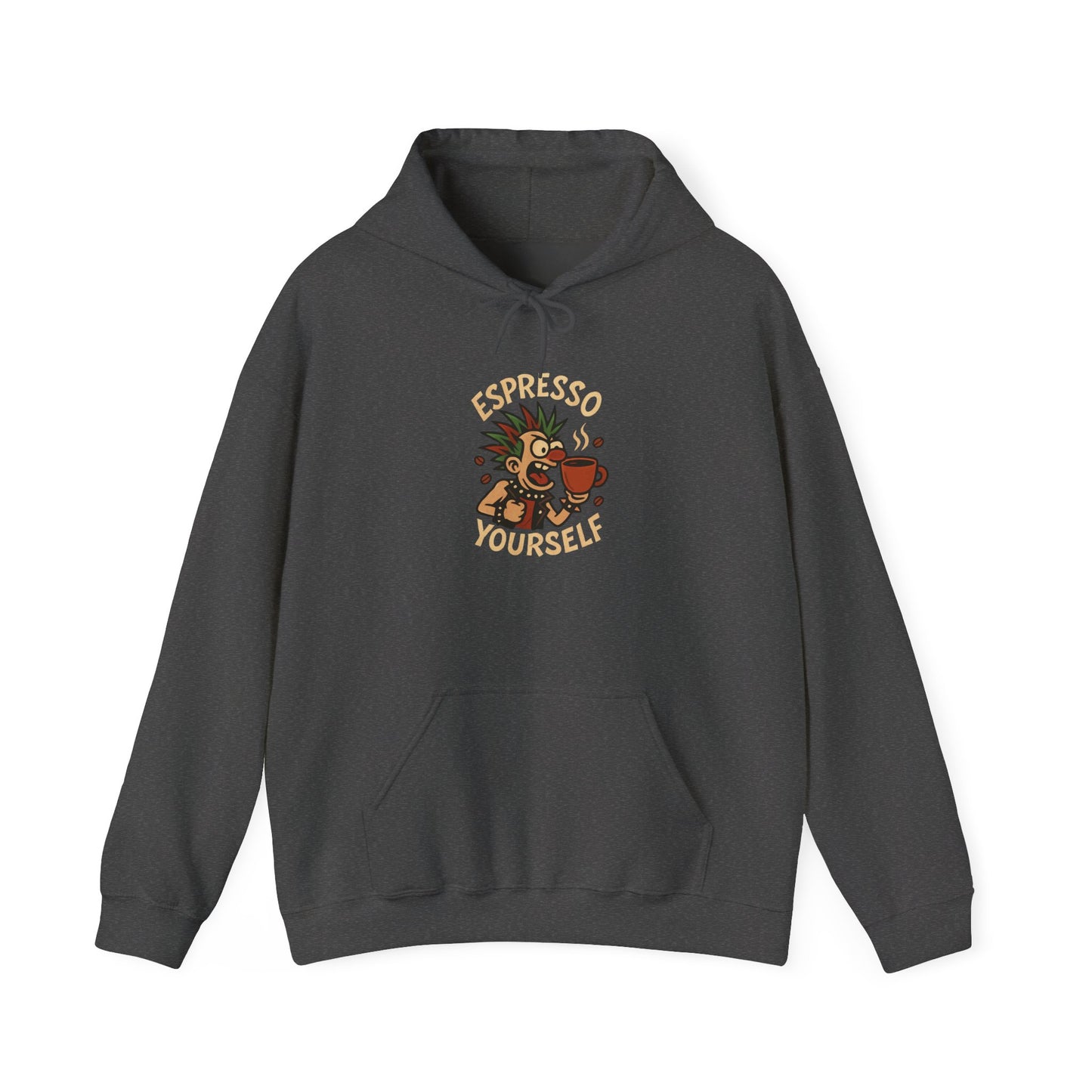 Espresso Yourself Hooded Sweatshirt - Cozy Gift for Coffee Lovers, Funny Apparel, Casual Wear, Perfect for Relaxing