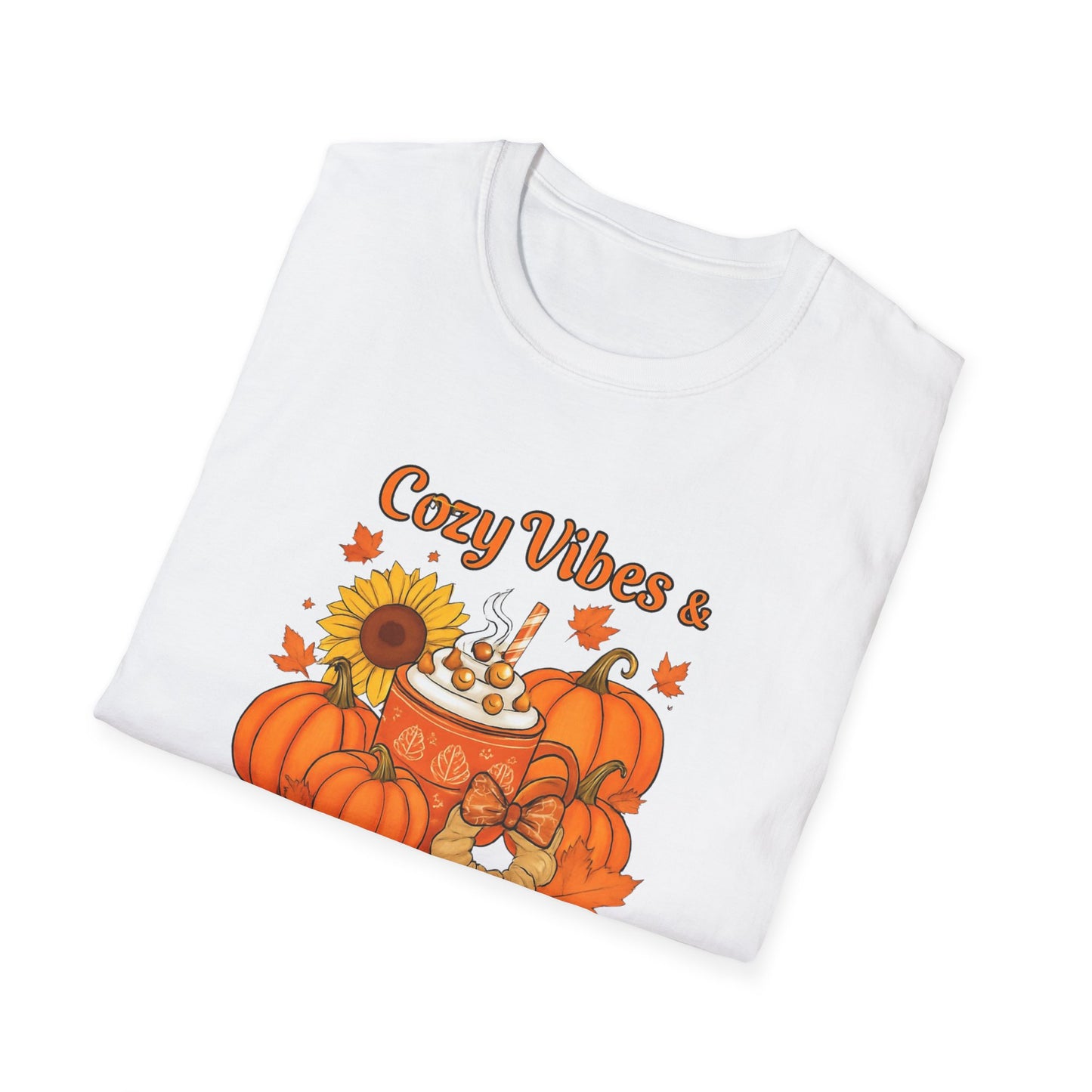 Cozy Vibes Unisex T-Shirt | Fall Fashion, Pumpkin Lover Gift, Halloween Apparel, Autumn Tee, Seasonal Style