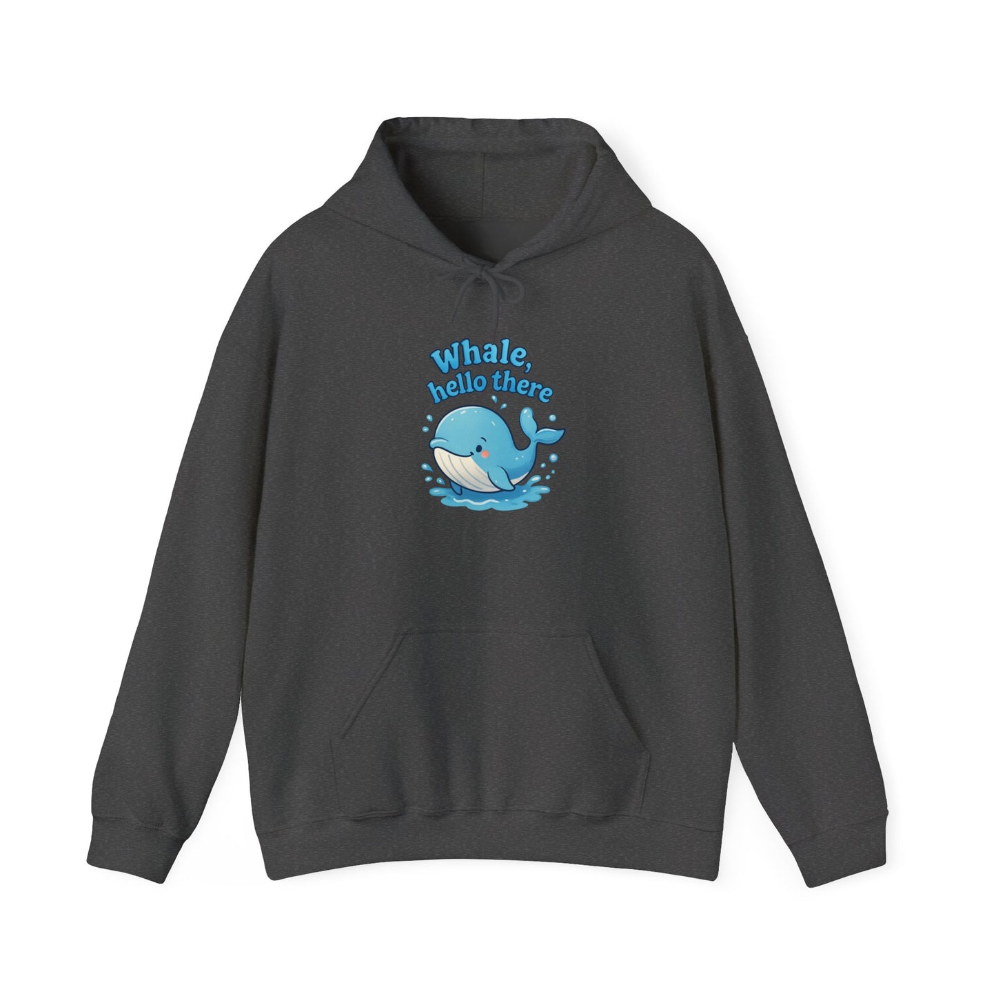 Whale Hello There Hoodie - Cute Sea Life Sweatshirt, Unisex Pullover, Nautical Gift, Ocean Lover Apparel, Whale Print Hooded Sweatshirt