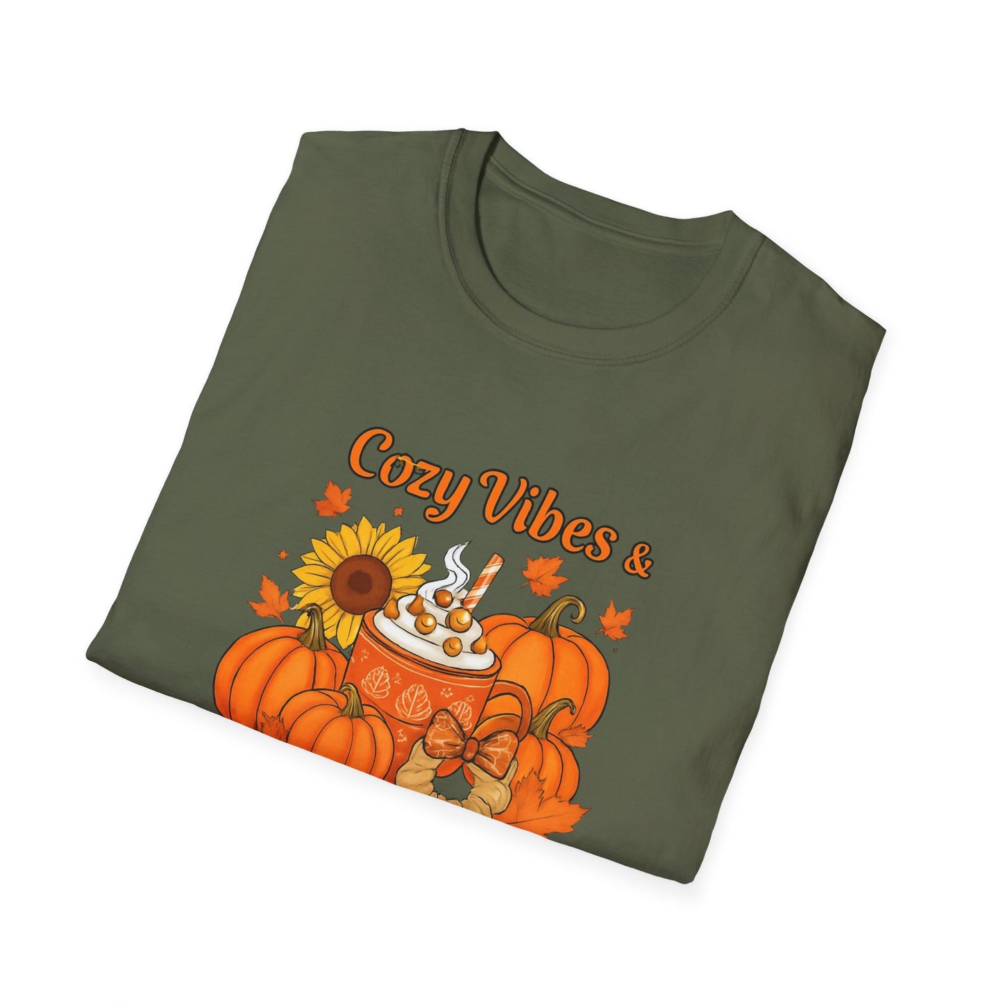 Cozy Vibes Unisex T-Shirt | Fall Fashion, Pumpkin Lover Gift, Halloween Apparel, Autumn Tee, Seasonal Style
