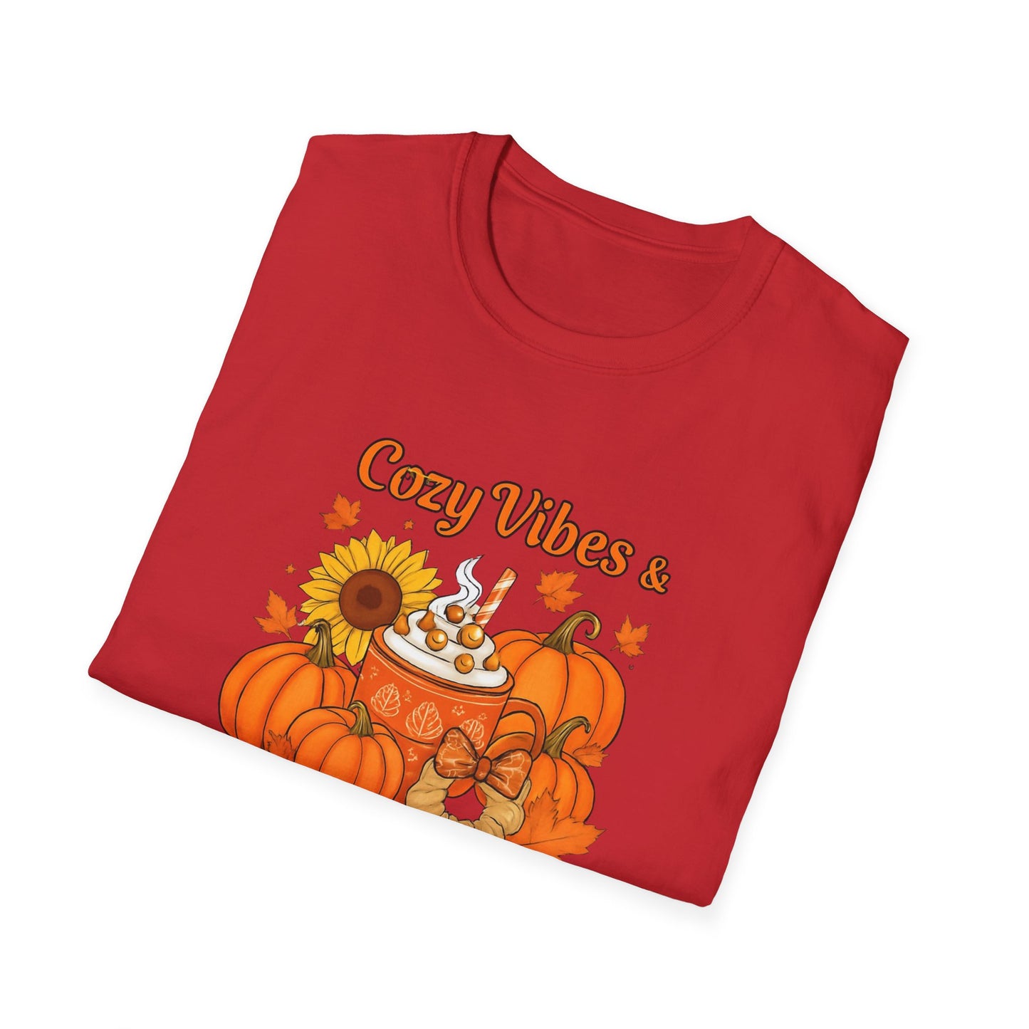 Cozy Vibes Unisex T-Shirt | Fall Fashion, Pumpkin Lover Gift, Halloween Apparel, Autumn Tee, Seasonal Style