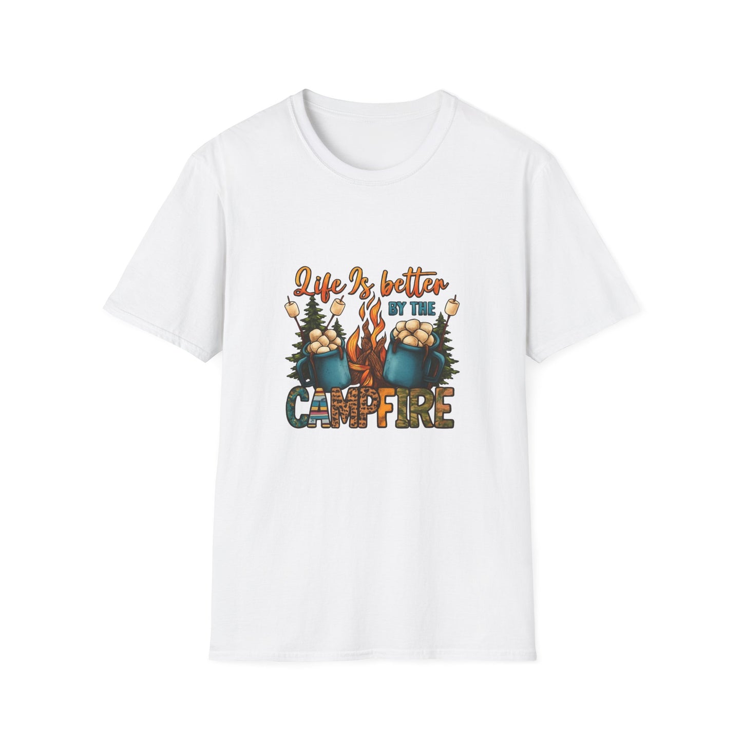 Cozy Campfire Unisex T-Shirt | Outdoor Adventure Tee, Camping Gift, Nature Lover Shirt, Summer Bonfire Apparel, Gift for Him/Her