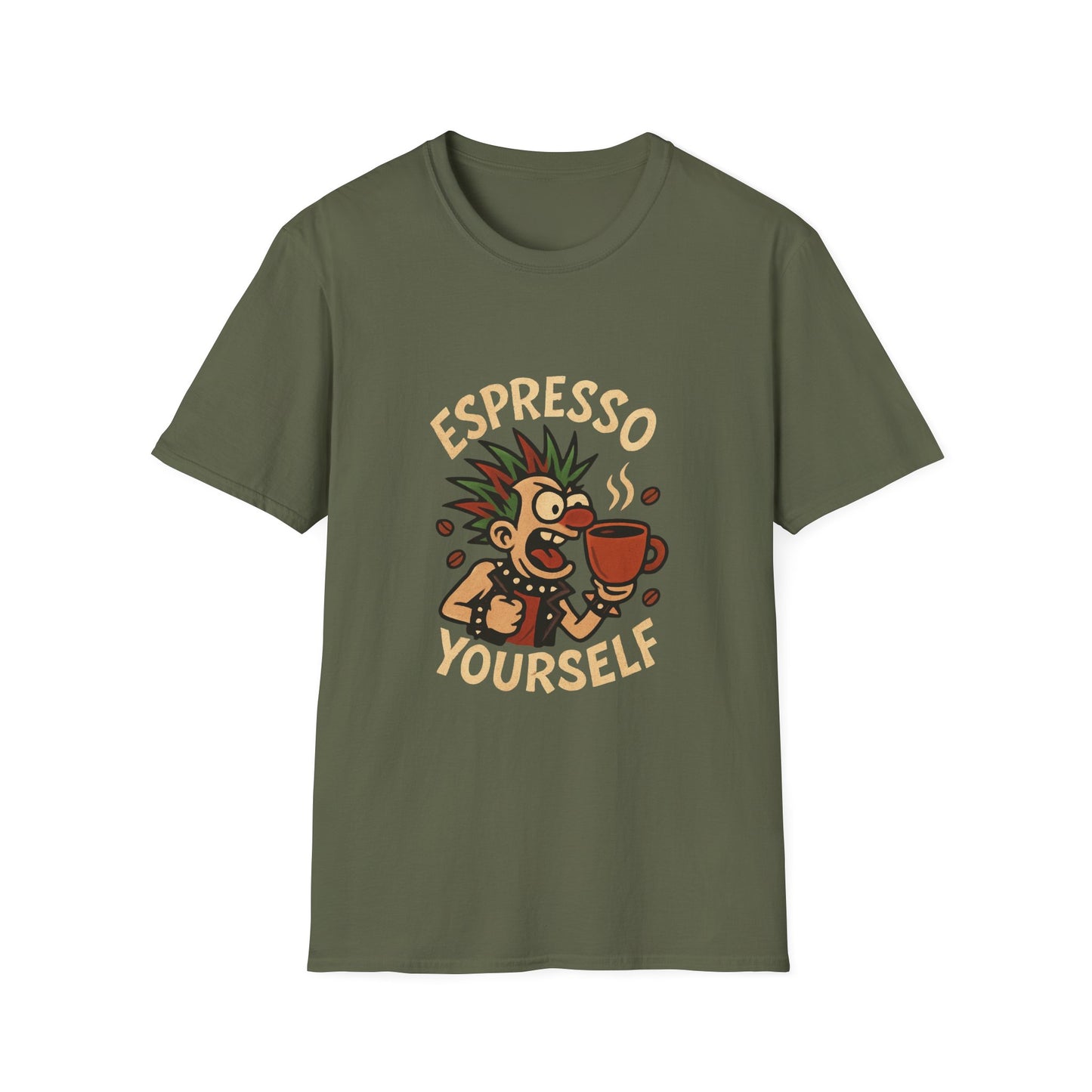Espresso Yourself Graphic Tee | Fun Coffee T-Shirt, Casual Wear, Gifts for Coffee Lovers, Unique Graphic Shirt, Unisex Softstyle T-Shirt