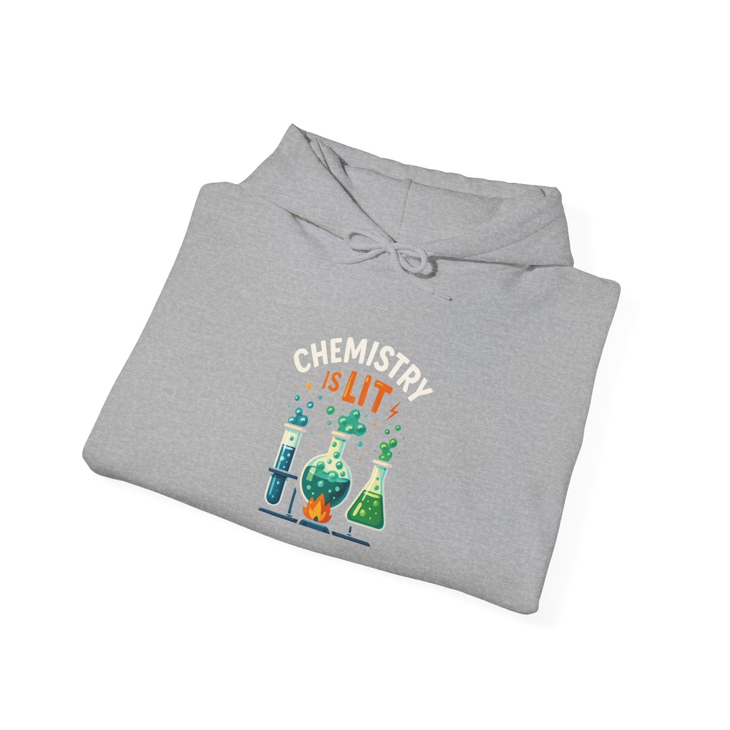 Chemistry is Lit Hoodie, Funny Science Sweatshirt, Unisex Hooded Sweatshirt, Gift for Chemists, Science Lover Apparel
