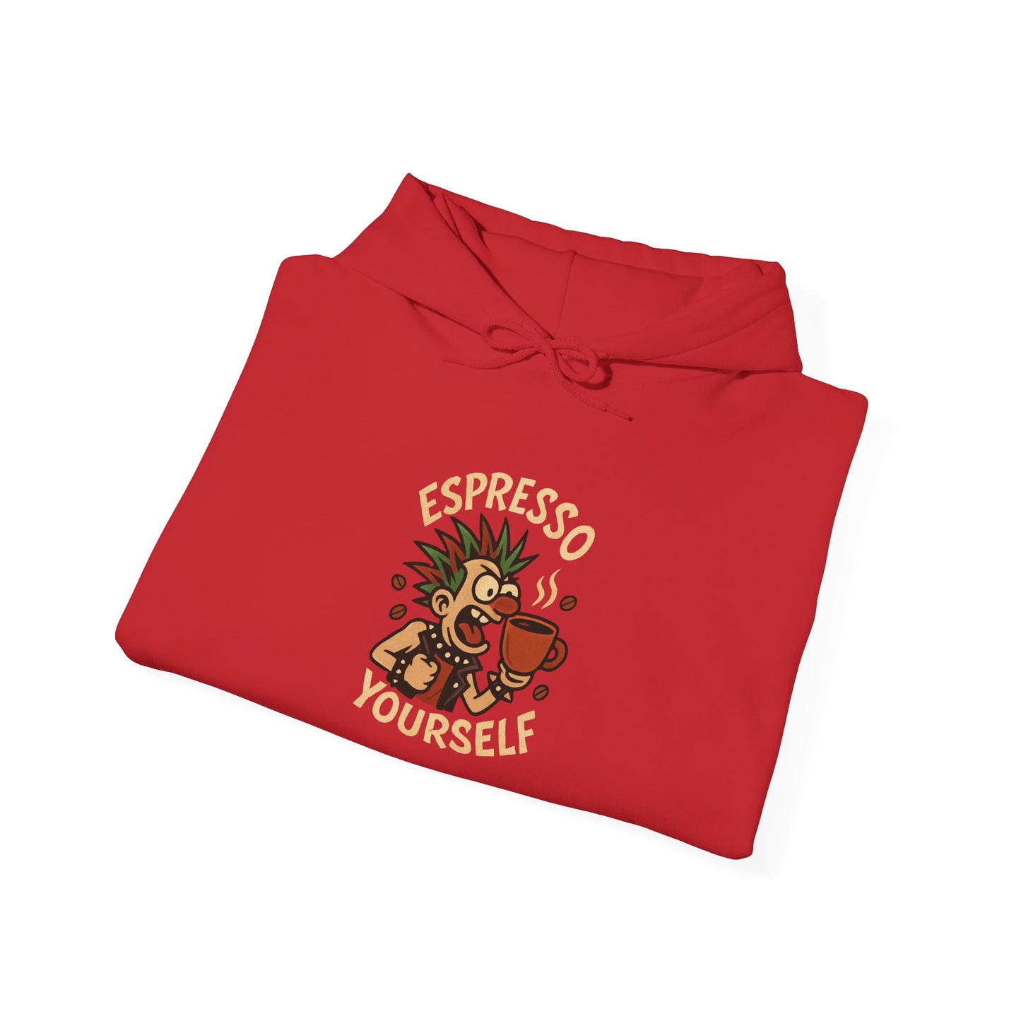 Espresso Yourself Hooded Sweatshirt - Cozy Gift for Coffee Lovers, Funny Apparel, Casual Wear, Perfect for Relaxing