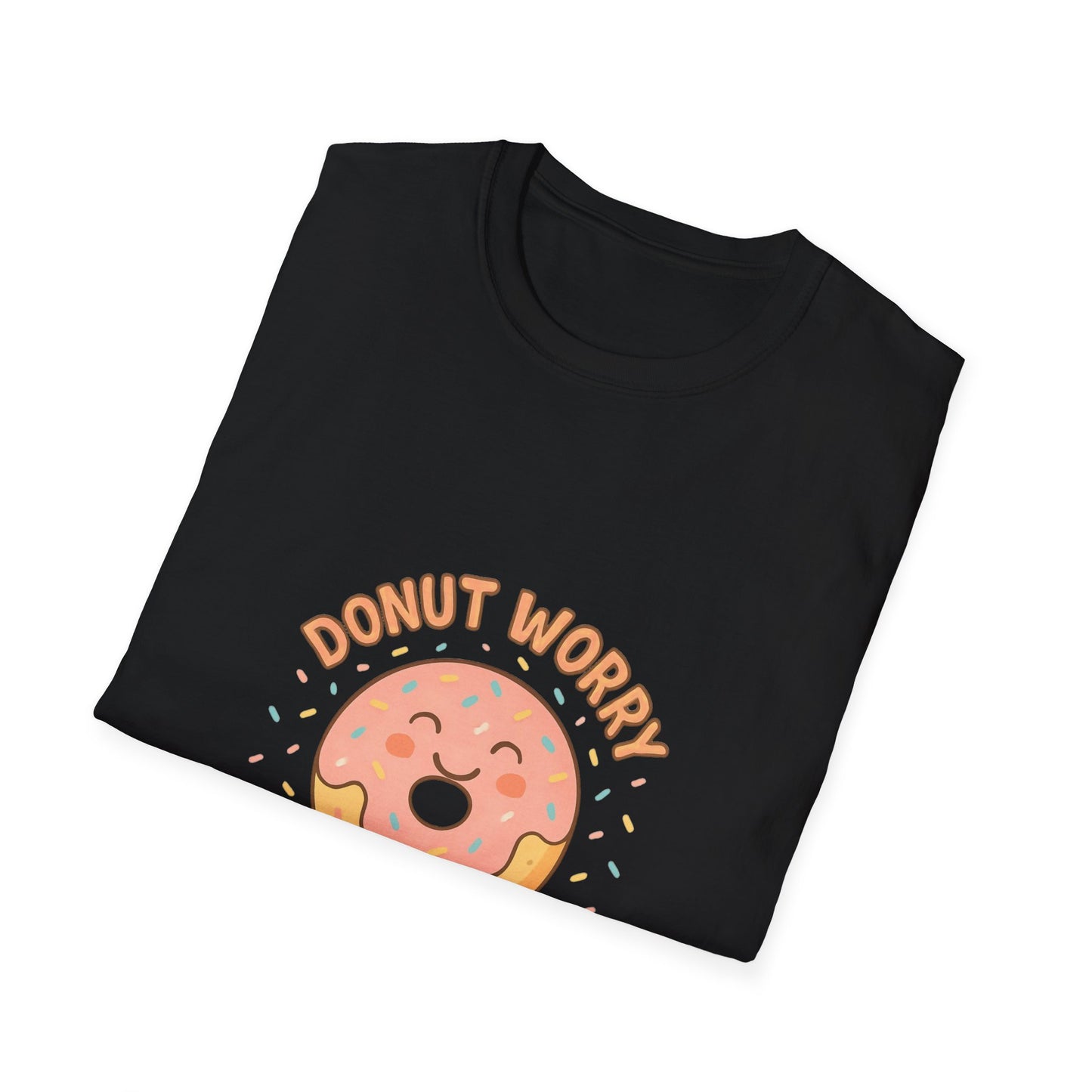 Donut Worry, Be Happy T-Shirt | Unisex Softstyle Tee | Cute Gift for Friends, Casual Wear, Birthday, Summer Vibes