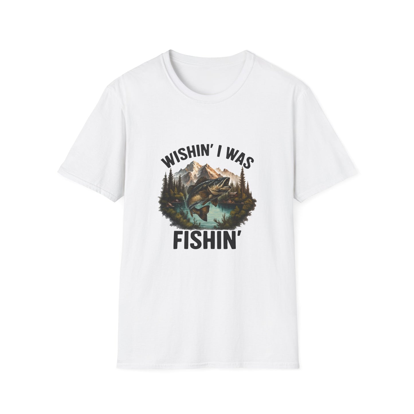 Fishing Inspired Unisex Softstyle T-Shirt, Outdoor Adventure Shirt, Gift for Dad, Summer Vibes Tee, Father's Day Gift