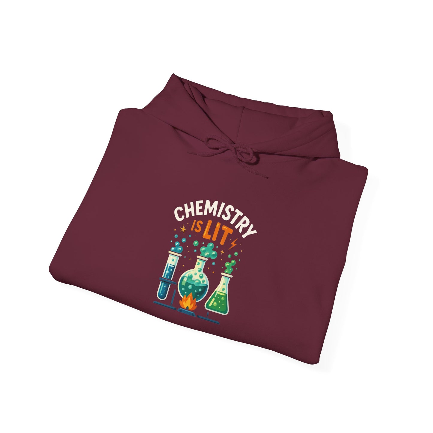 Chemistry is Lit Hoodie, Funny Science Sweatshirt, Unisex Hooded Sweatshirt, Gift for Chemists, Science Lover Apparel