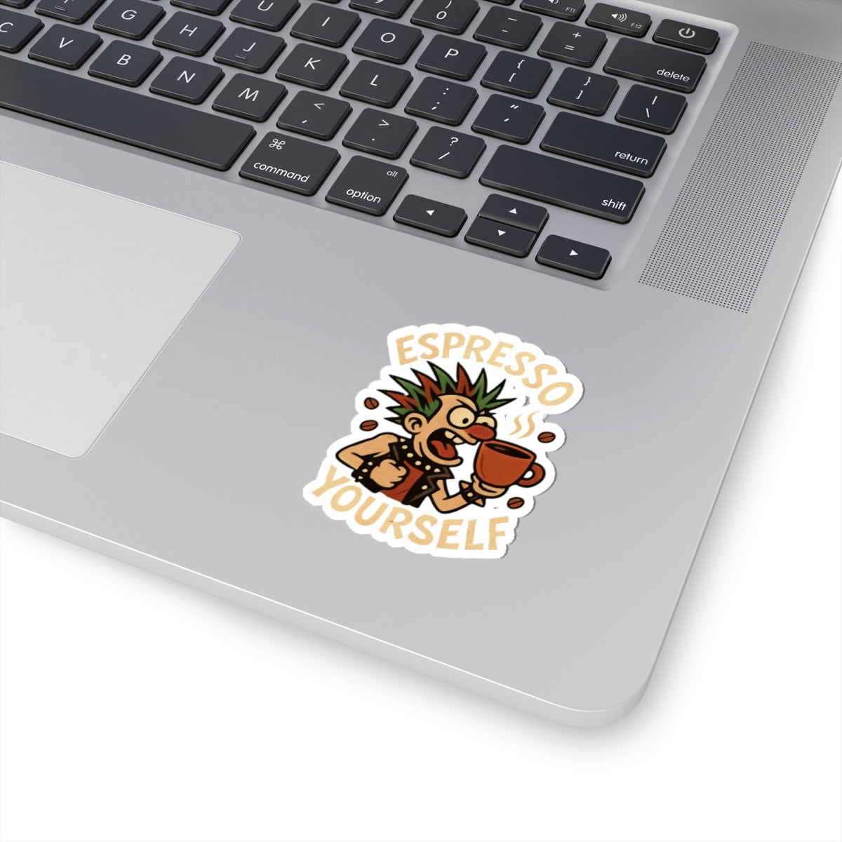 Cozy Skeleton Kiss-Cut Stickers | Cute Halloween Decor, Laptop Stickers, Coffee Lovers Gift, Quirky Wall Art, Spooky Vibes