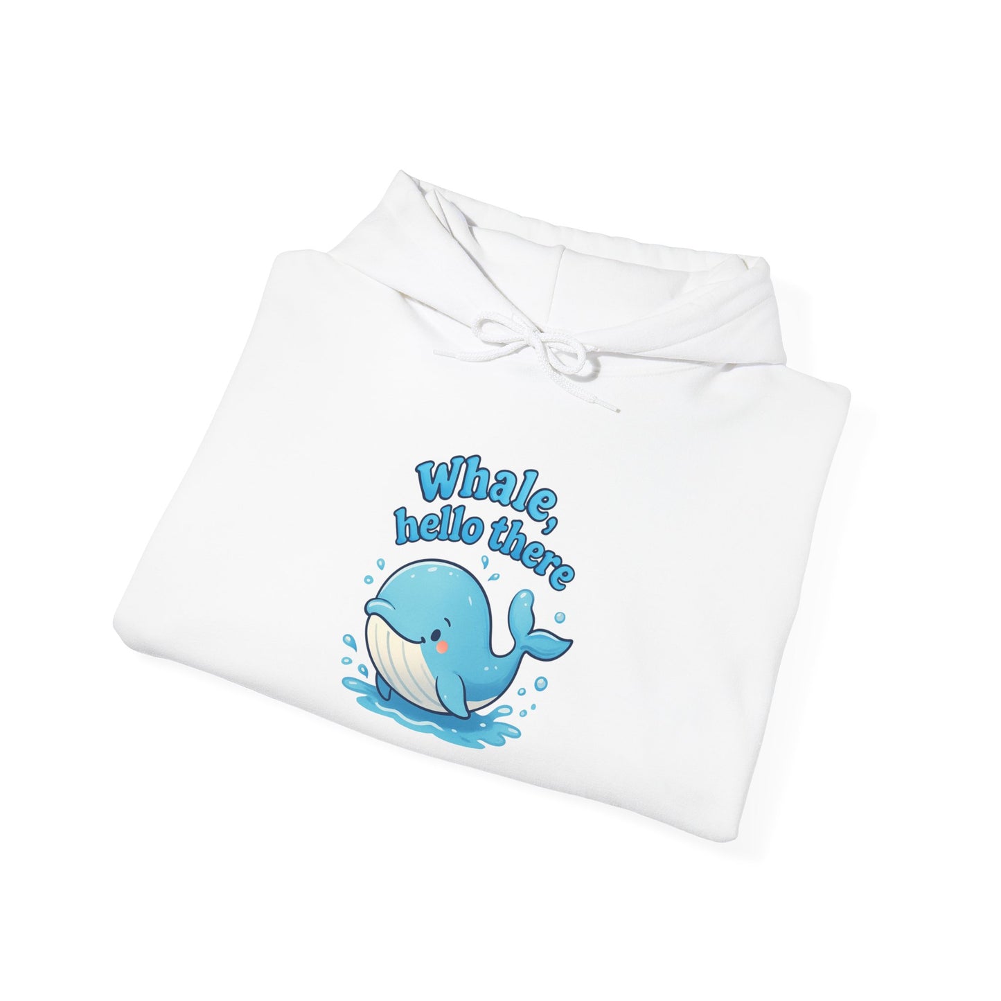 Whale Hello There Hoodie - Cute Sea Life Sweatshirt, Unisex Pullover, Nautical Gift, Ocean Lover Apparel, Whale Print Hooded Sweatshirt