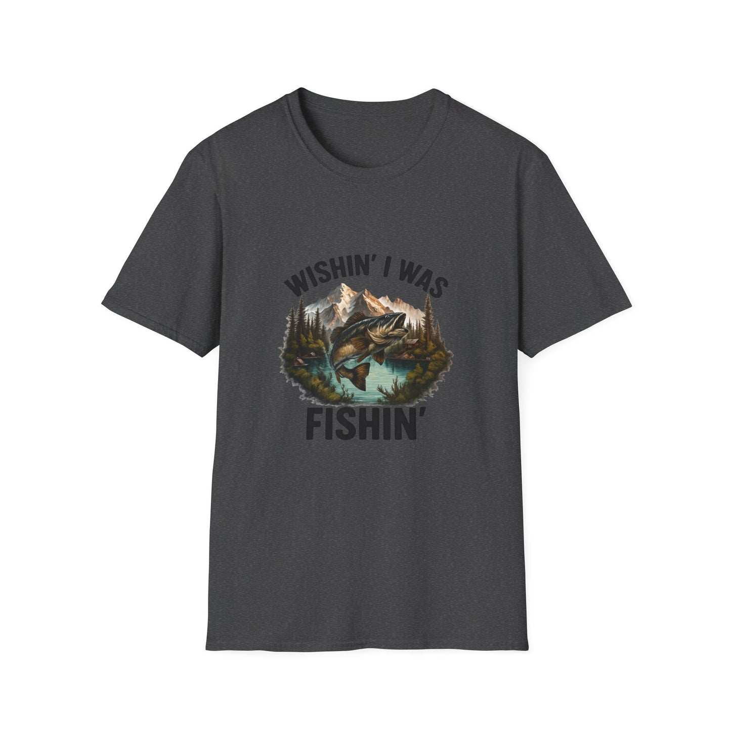 Fishing Inspired Unisex Softstyle T-Shirt, Outdoor Adventure Shirt, Gift for Dad, Summer Vibes Tee, Father's Day Gift