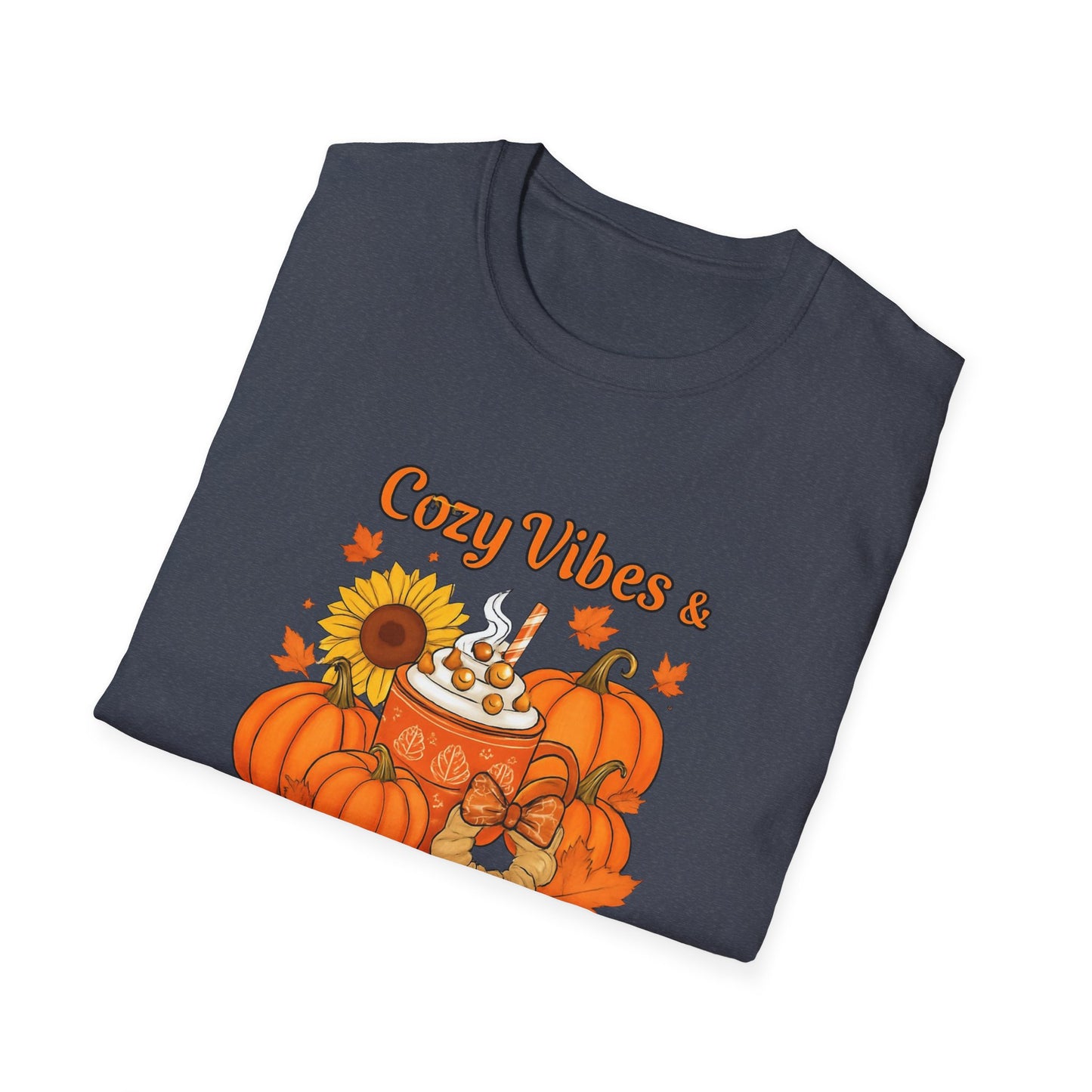 Cozy Vibes Unisex T-Shirt | Fall Fashion, Pumpkin Lover Gift, Halloween Apparel, Autumn Tee, Seasonal Style