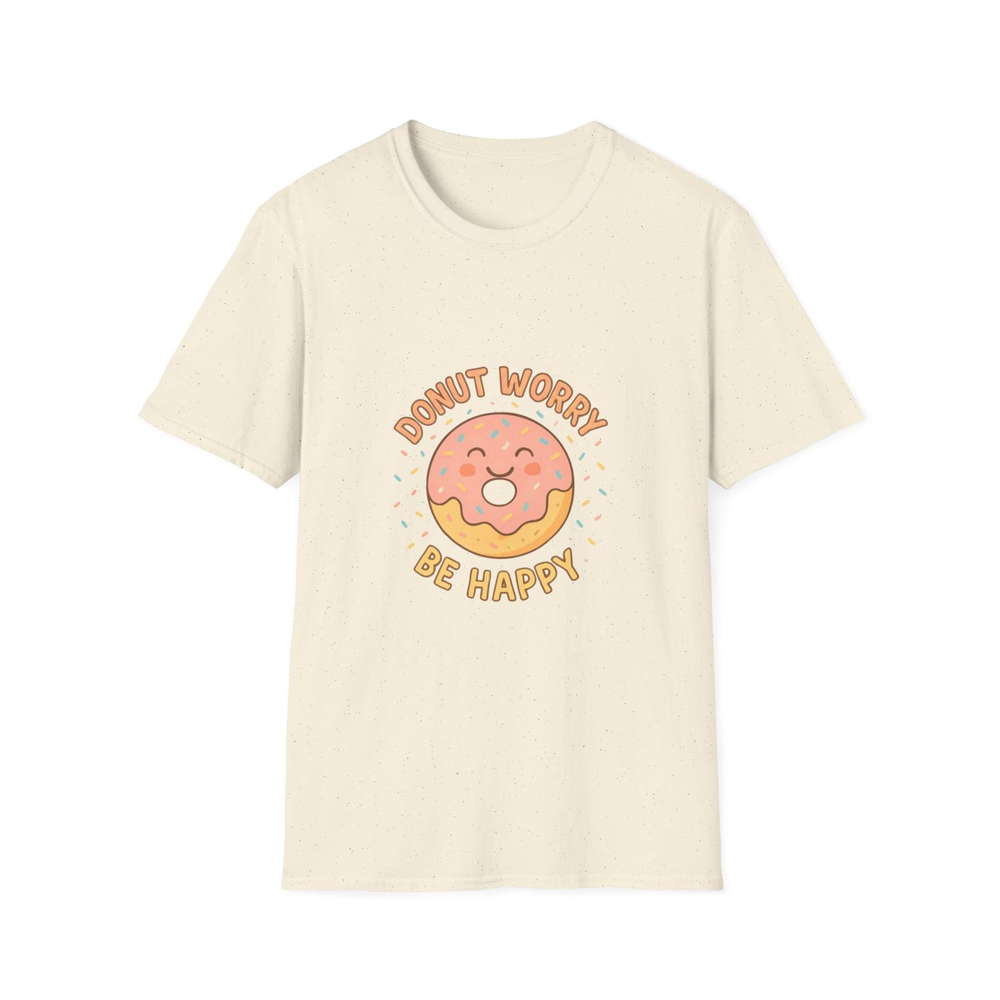 Donut Worry, Be Happy T-Shirt | Unisex Softstyle Tee | Cute Gift for Friends, Casual Wear, Birthday, Summer Vibes