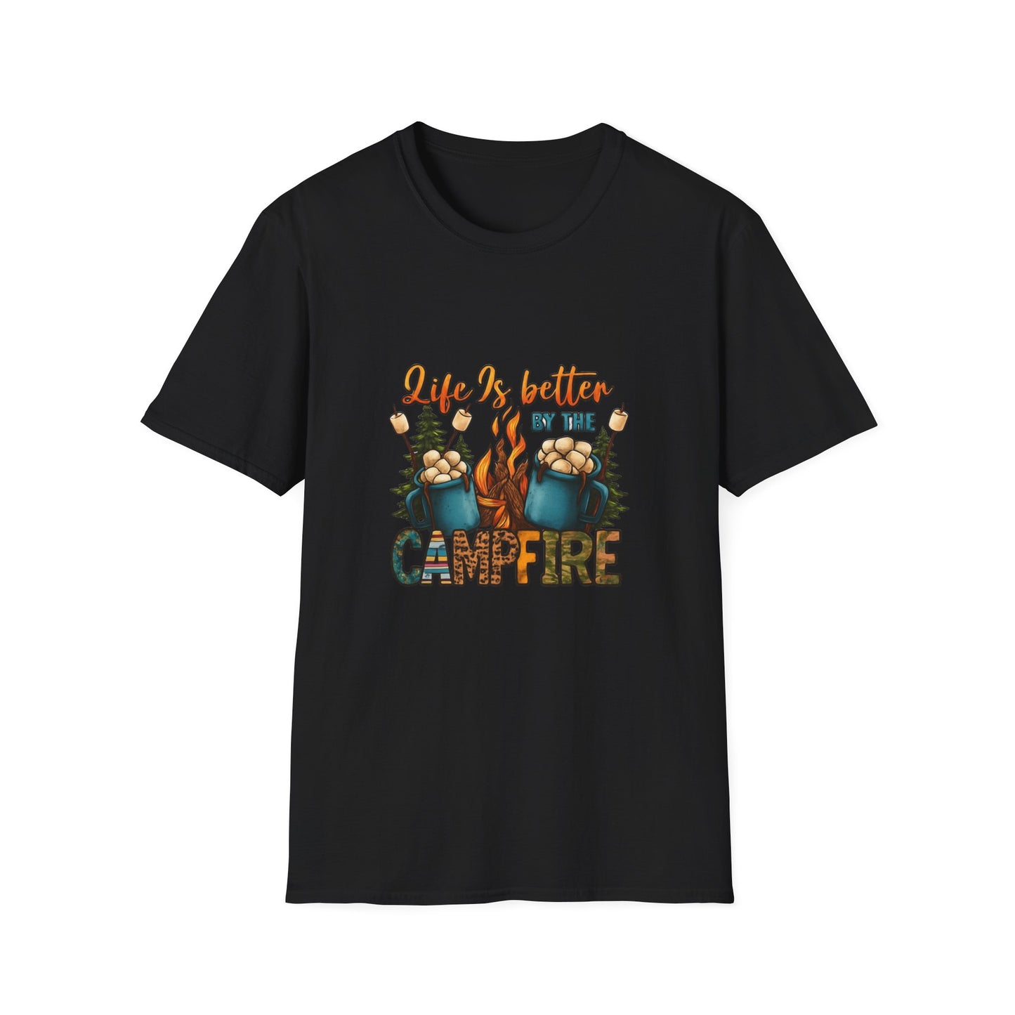 Cozy Campfire Unisex T-Shirt | Outdoor Adventure Tee, Camping Gift, Nature Lover Shirt, Summer Bonfire Apparel, Gift for Him/Her