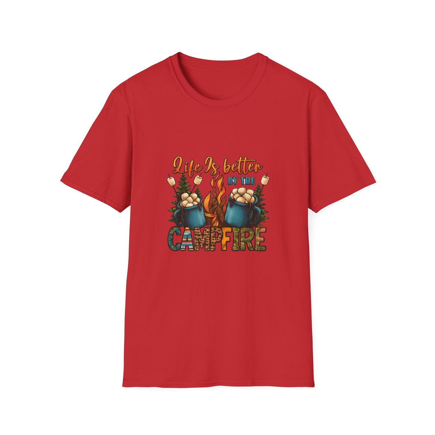 Cozy Campfire Unisex T-Shirt | Outdoor Adventure Tee, Camping Gift, Nature Lover Shirt, Summer Bonfire Apparel, Gift for Him/Her