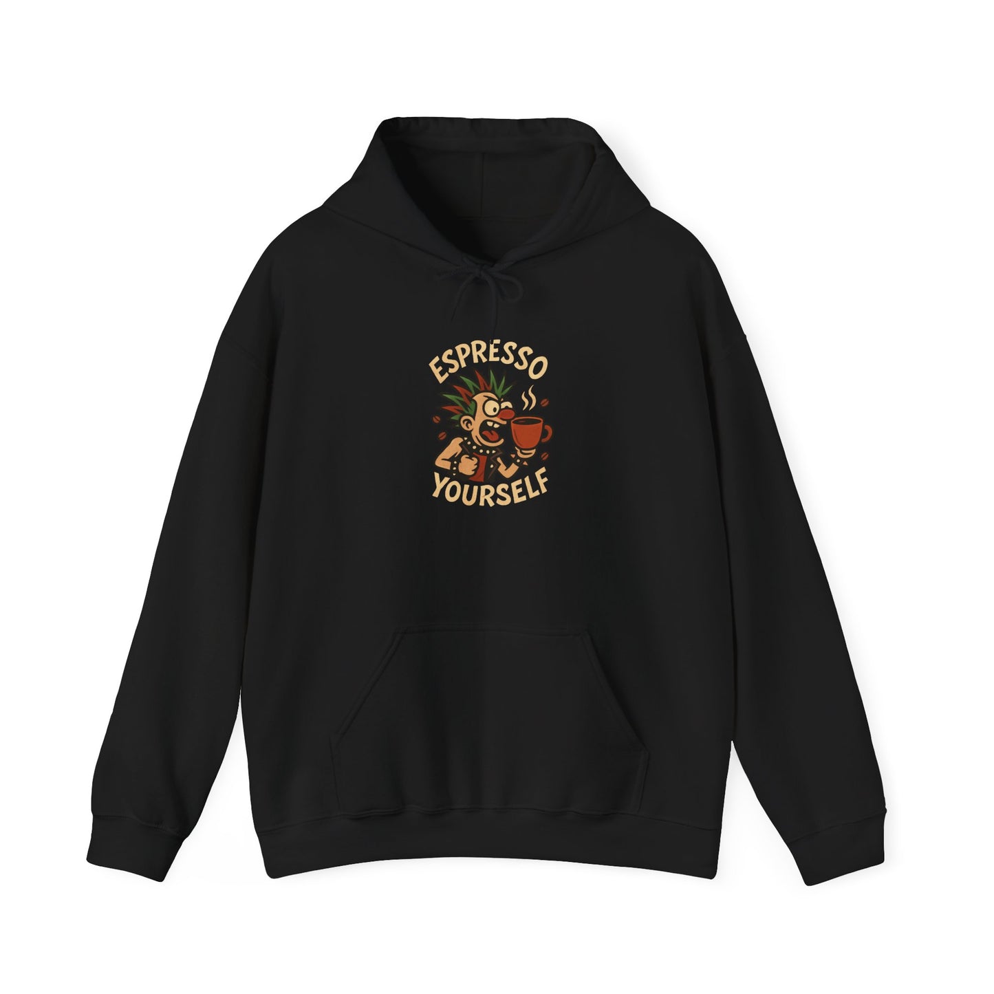 Espresso Yourself Hooded Sweatshirt - Cozy Gift for Coffee Lovers, Funny Apparel, Casual Wear, Perfect for Relaxing