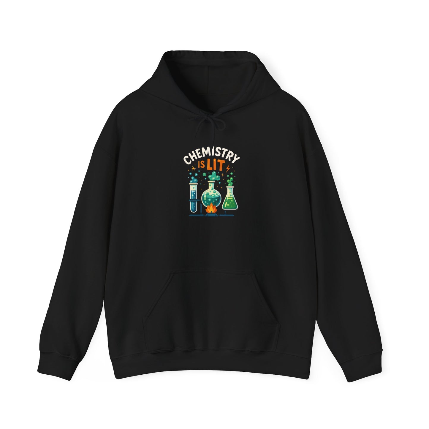 Chemistry is Lit Hoodie, Funny Science Sweatshirt, Unisex Hooded Sweatshirt, Gift for Chemists, Science Lover Apparel