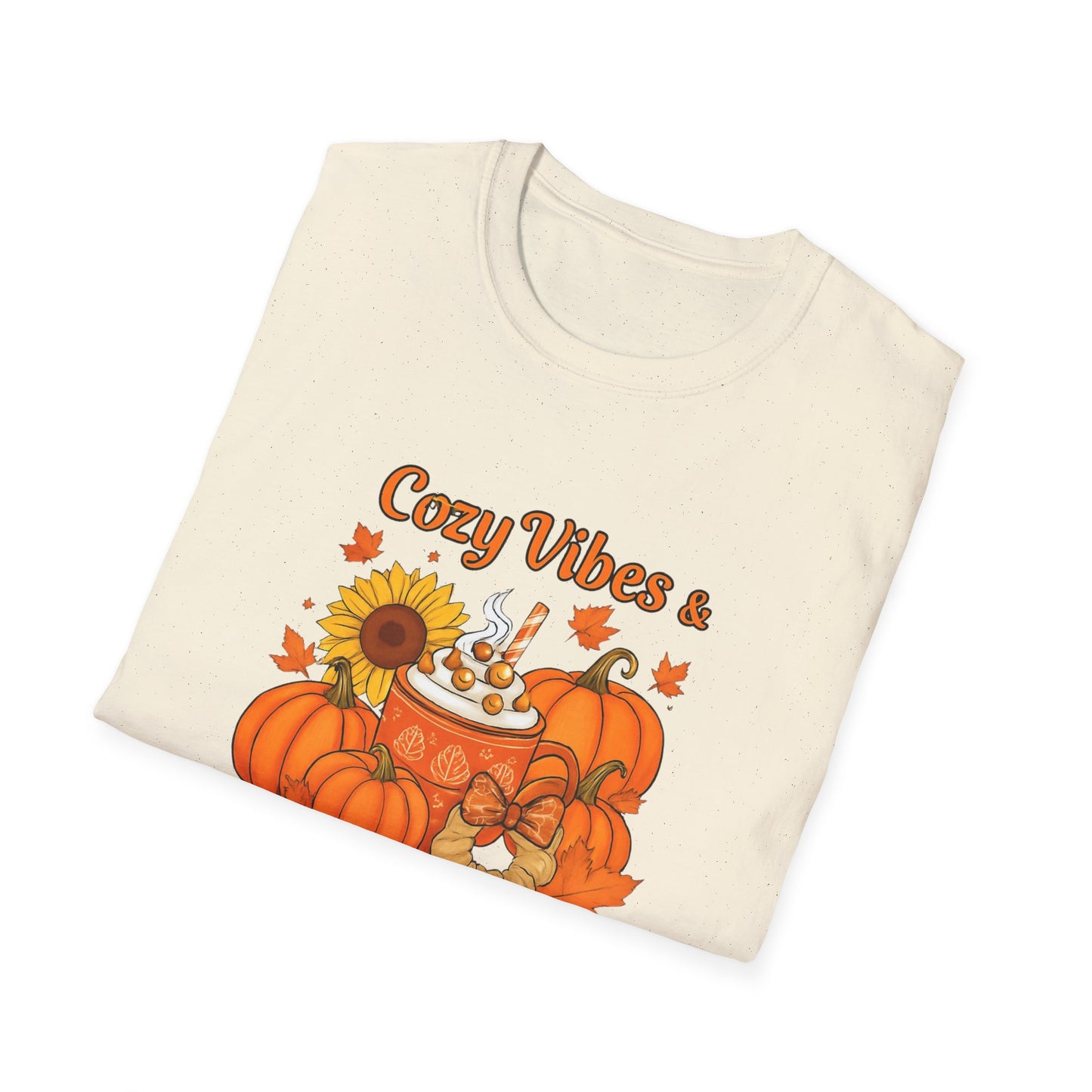 Cozy Vibes Unisex T-Shirt | Fall Fashion, Pumpkin Lover Gift, Halloween Apparel, Autumn Tee, Seasonal Style