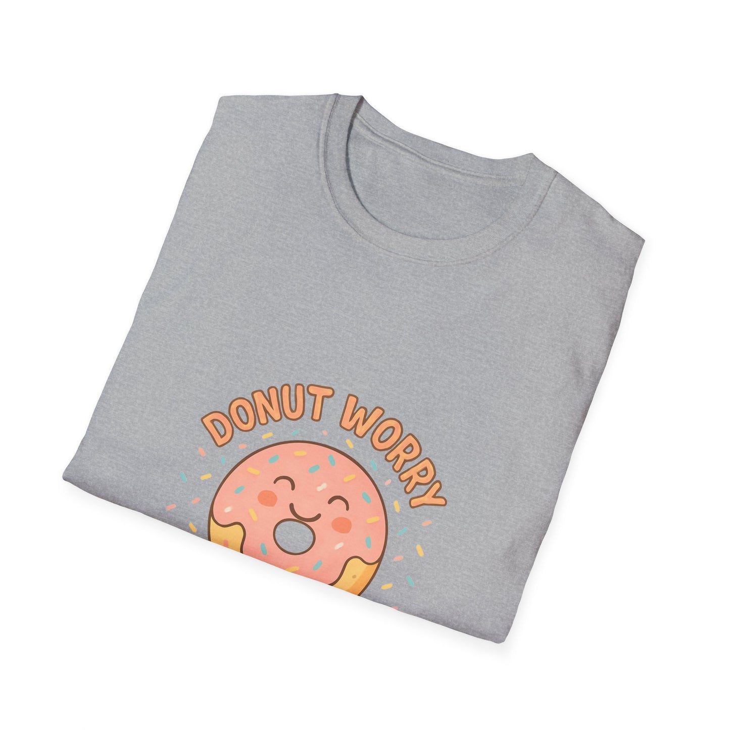 Donut Worry, Be Happy T-Shirt | Unisex Softstyle Tee | Cute Gift for Friends, Casual Wear, Birthday, Summer Vibes