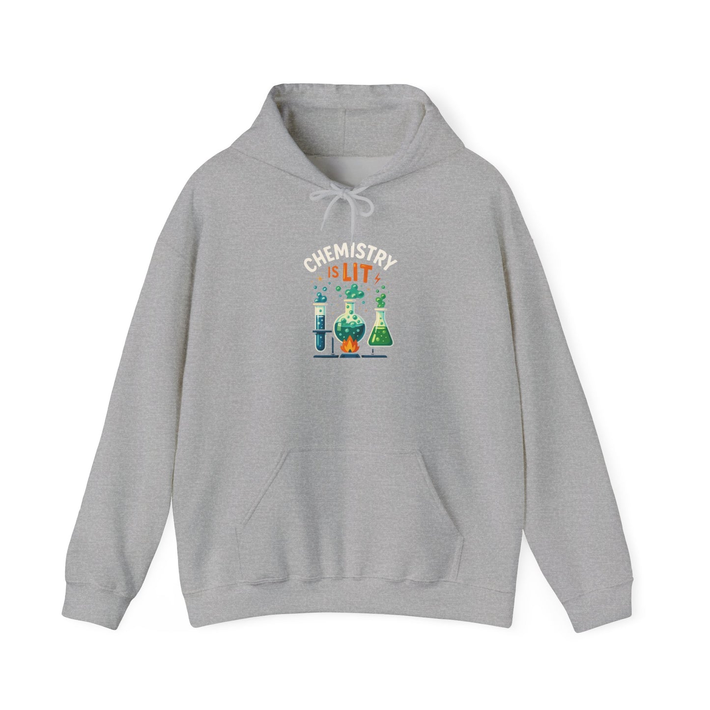 Chemistry is Lit Hoodie, Funny Science Sweatshirt, Unisex Hooded Sweatshirt, Gift for Chemists, Science Lover Apparel