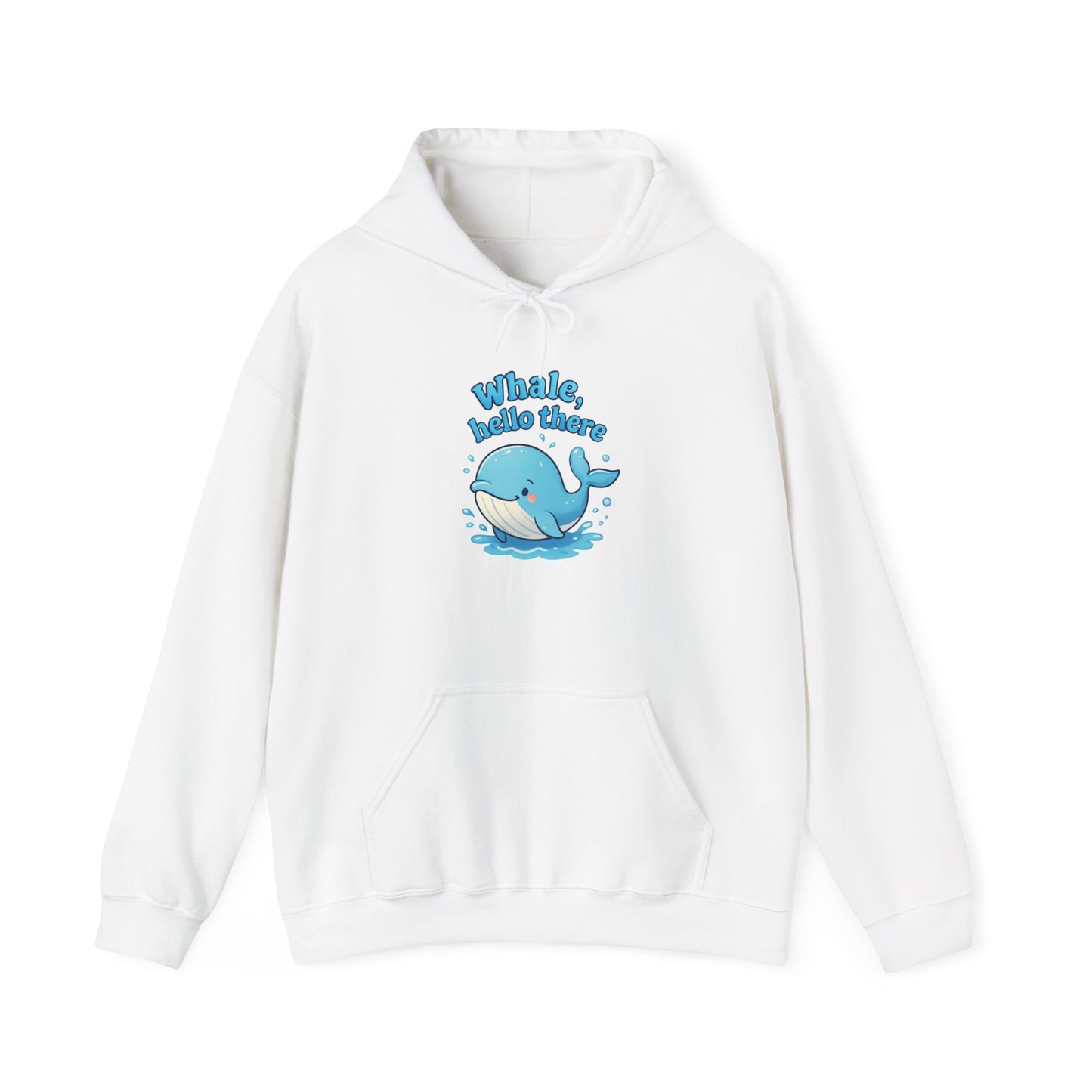 Whale Hello There Hoodie - Cute Sea Life Sweatshirt, Unisex Pullover, Nautical Gift, Ocean Lover Apparel, Whale Print Hooded Sweatshirt