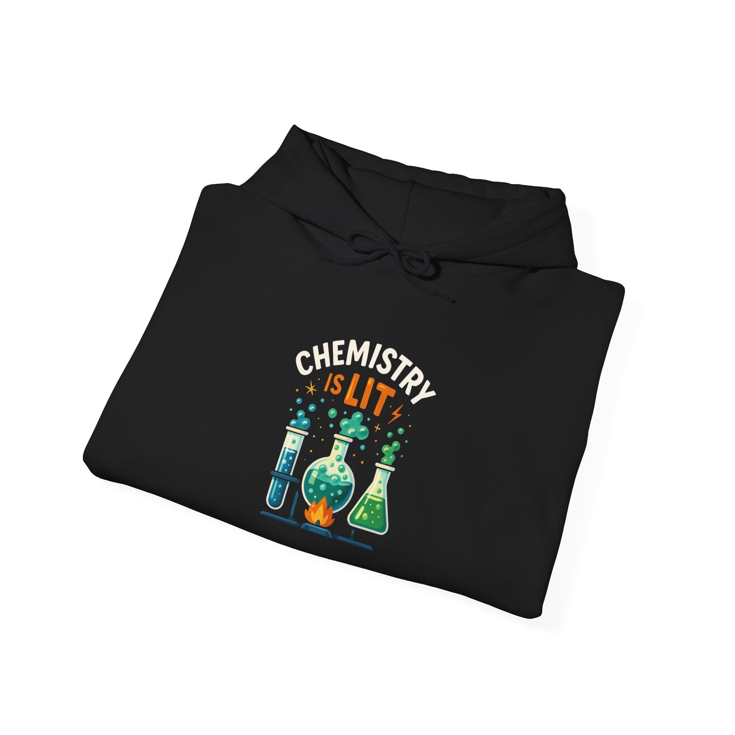Chemistry is Lit Hoodie, Funny Science Sweatshirt, Unisex Hooded Sweatshirt, Gift for Chemists, Science Lover Apparel