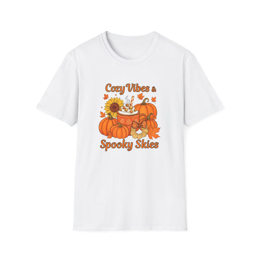 Cozy Vibes Unisex T-Shirt | Fall Fashion, Pumpkin Lover Gift, Halloween Apparel, Autumn Tee, Seasonal Style