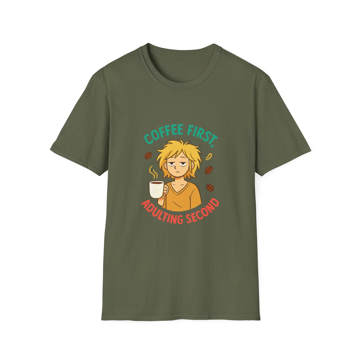 Coffee First Adulting Second T-Shirt, Funny Coffee Lover Tee, Unisex Graphic Shirt, Gift for Coffee Lovers, Adulting Humor Tee, Casual [...]