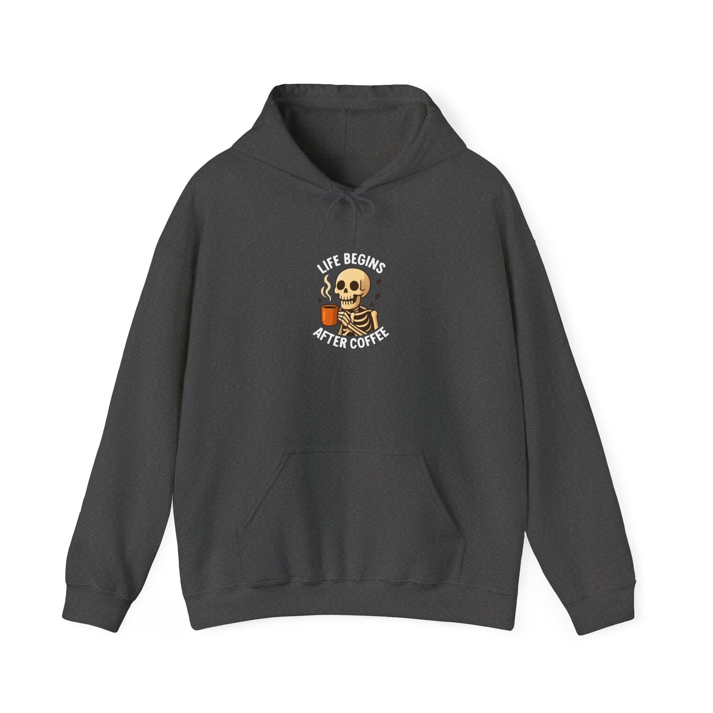 Skeleton Coffee Lover Hoodie, Fun Halloween Sweatshirt, Unisex Casual Pullover, Gift for Coffee Addicts, Cozy Fall Apparel