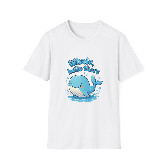 Whale Hello There T-Shirt, Cute Whale Graphic Tee, Unisex Whale Shirt, Fun Sea Life Apparel, Ocean Lover Gift, Beach Vacation Top