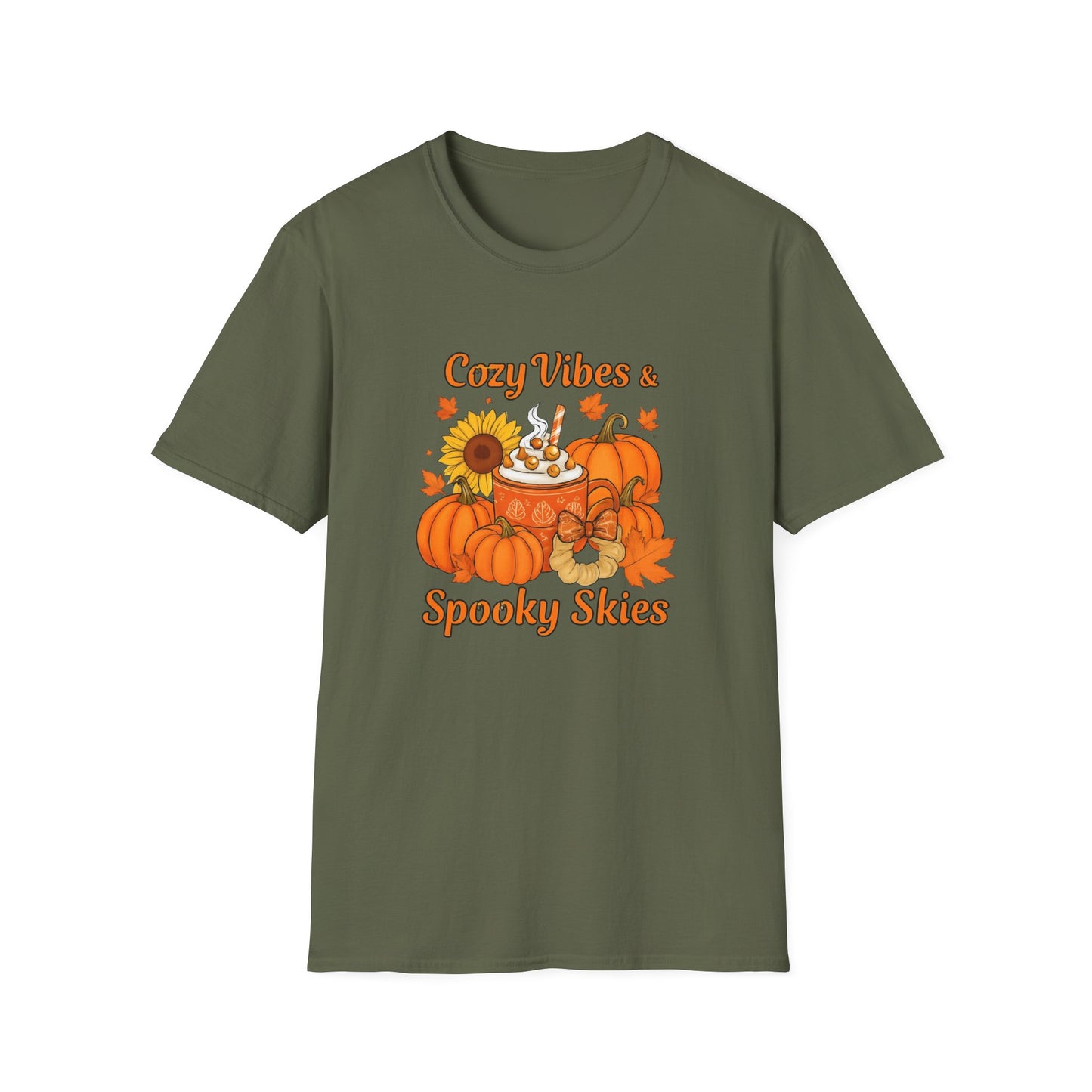 Cozy Vibes Unisex T-Shirt | Fall Fashion, Pumpkin Lover Gift, Halloween Apparel, Autumn Tee, Seasonal Style
