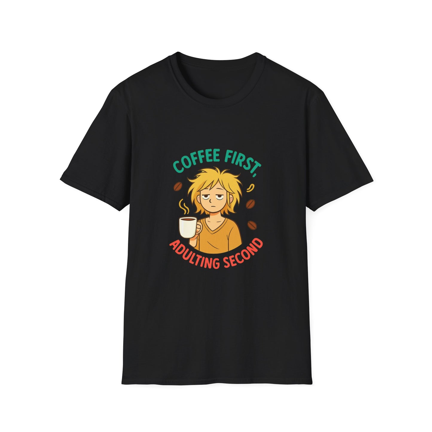 Coffee First Adulting Second T-Shirt, Funny Coffee Lover Tee, Unisex Graphic Shirt, Gift for Coffee Lovers, Adulting Humor Tee, Casual [...]