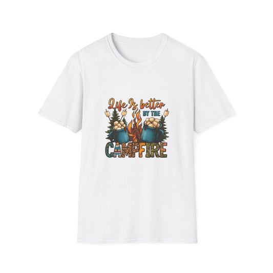 Cozy Campfire Unisex T-Shirt | Outdoor Adventure Tee, Camping Gift, Nature Lover Shirt, Summer Bonfire Apparel, Gift for Him/Her