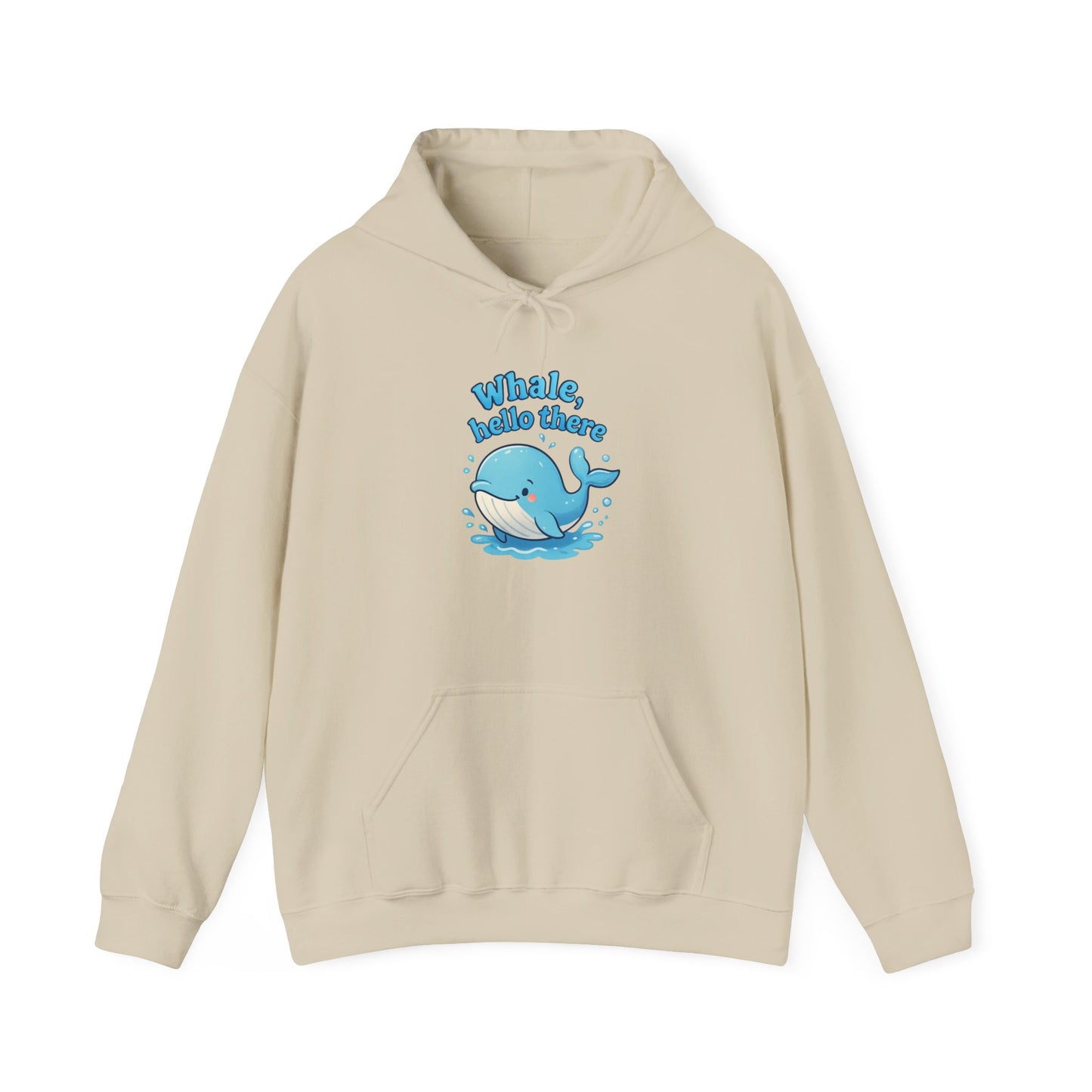 Whale Hello There Hoodie - Cute Sea Life Sweatshirt, Unisex Pullover, Nautical Gift, Ocean Lover Apparel, Whale Print Hooded Sweatshirt