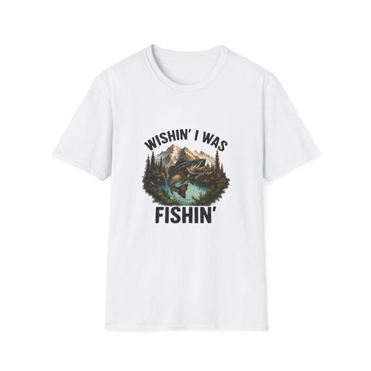 Fishing Inspired Unisex Softstyle T-Shirt, Outdoor Adventure Shirt, Gift for Dad, Summer Vibes Tee, Father's Day Gift