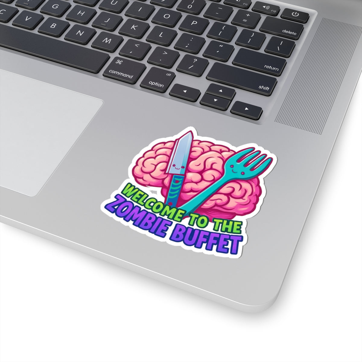 Funny Zombie Buffet Stickers, Quirky Decor for Halloween, Gift for Food Lovers, Laptop and Water Bottle Decals, Eerie Sticker Art