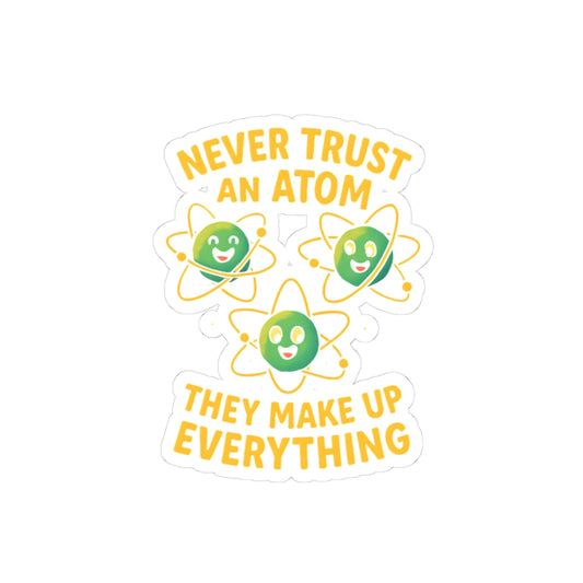 Fun Science Kiss-Cut Stickers, Cute Atom Stickers for Teens, Classroom Decor, Gift Idea for Science Lovers, Laptop Stickers