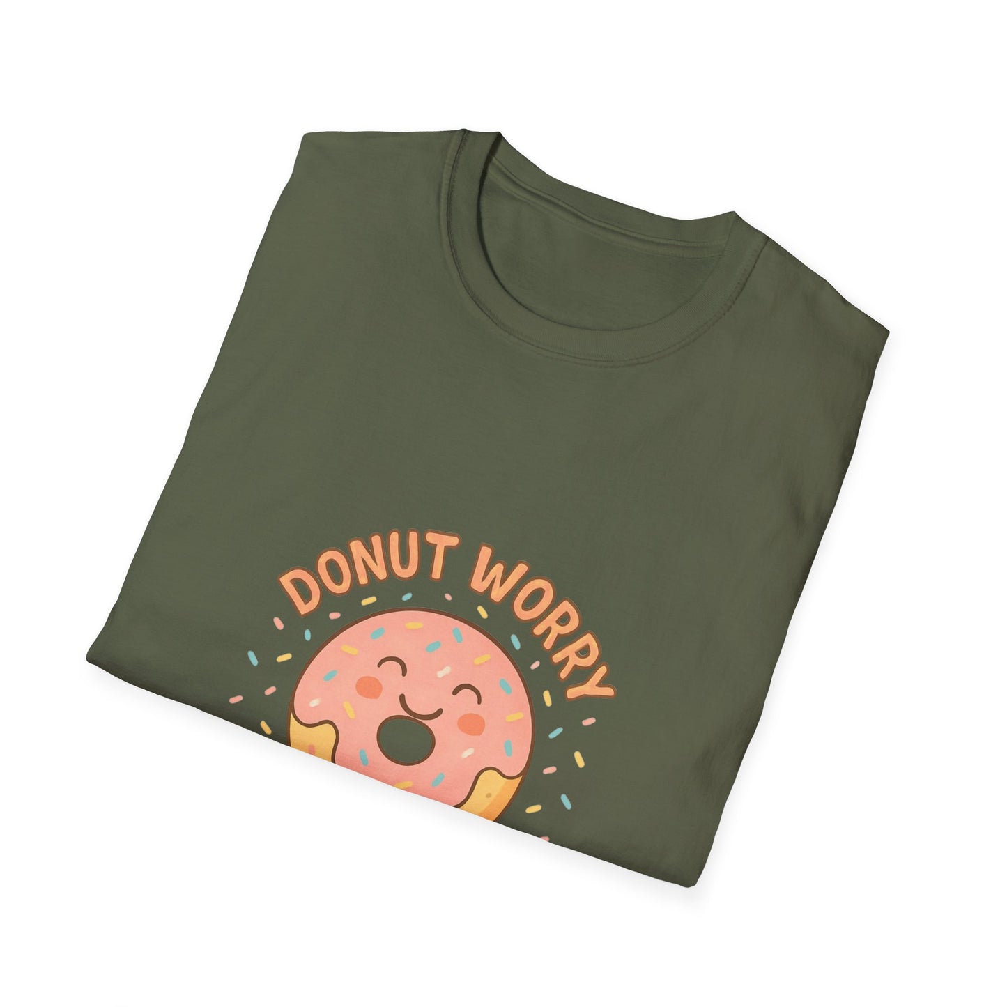 Donut Worry, Be Happy T-Shirt | Unisex Softstyle Tee | Cute Gift for Friends, Casual Wear, Birthday, Summer Vibes