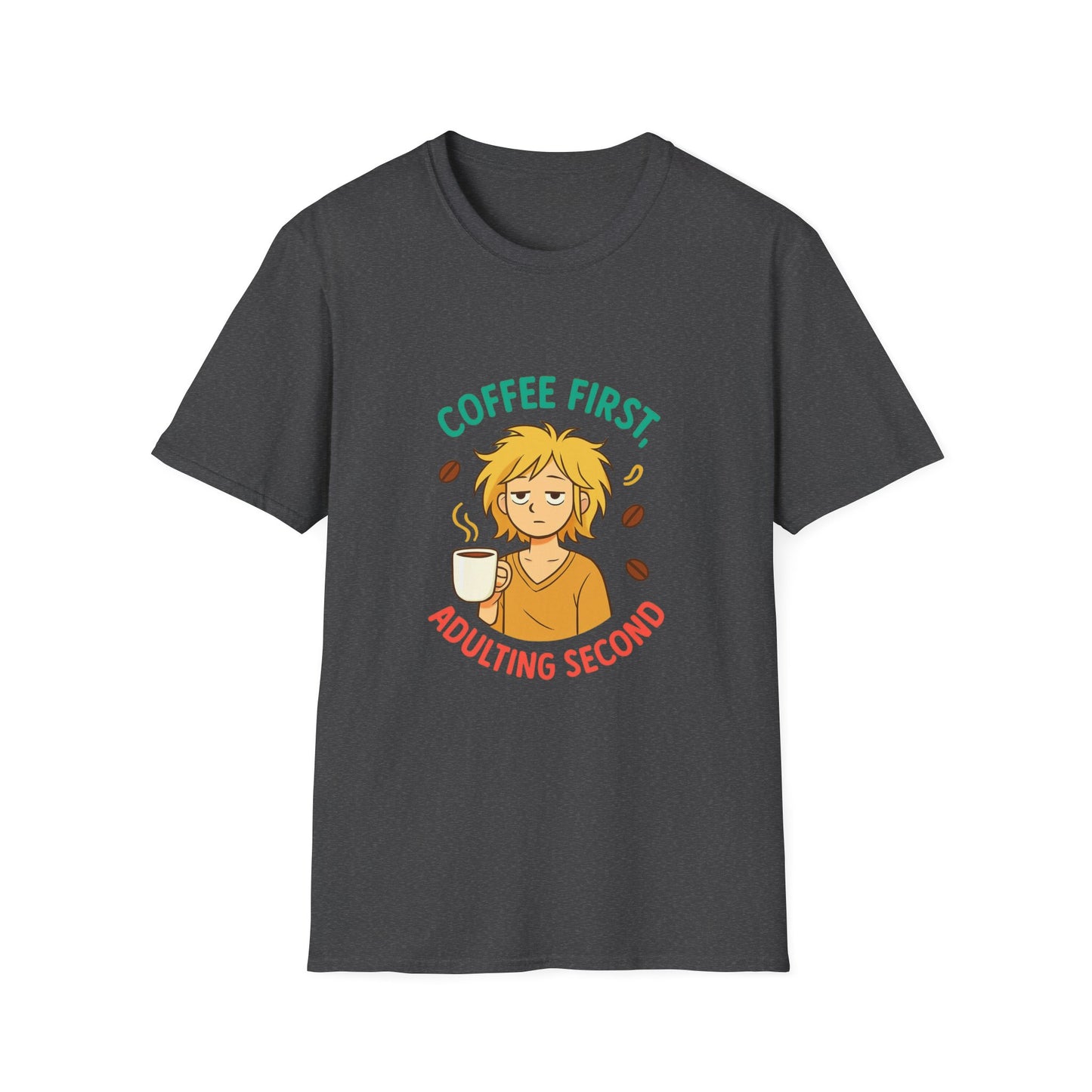 Coffee First Adulting Second T-Shirt, Funny Coffee Lover Tee, Unisex Graphic Shirt, Gift for Coffee Lovers, Adulting Humor Tee, Casual [...]