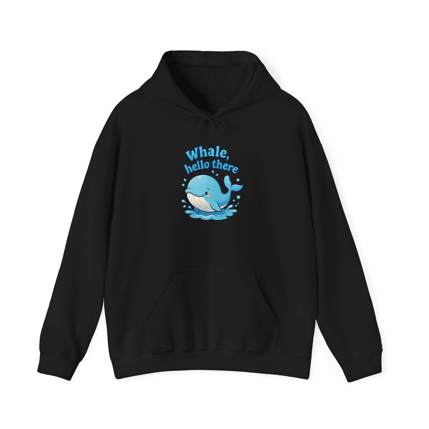 Whale Hello There Hoodie - Cute Sea Life Sweatshirt, Unisex Pullover, Nautical Gift, Ocean Lover Apparel, Whale Print Hooded Sweatshirt